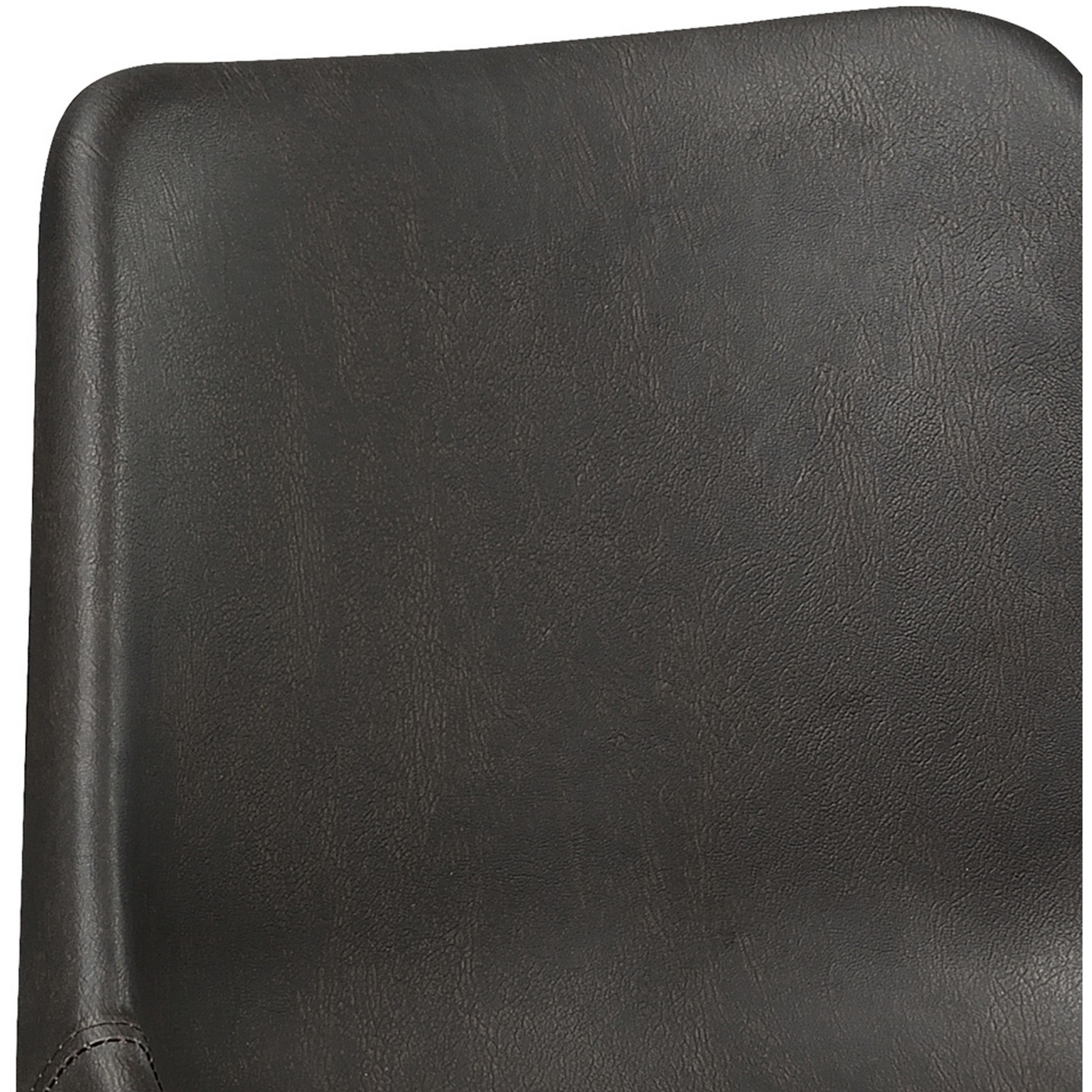 Fabric Office Chair with Curved Back and Contrast Stitching, Brown