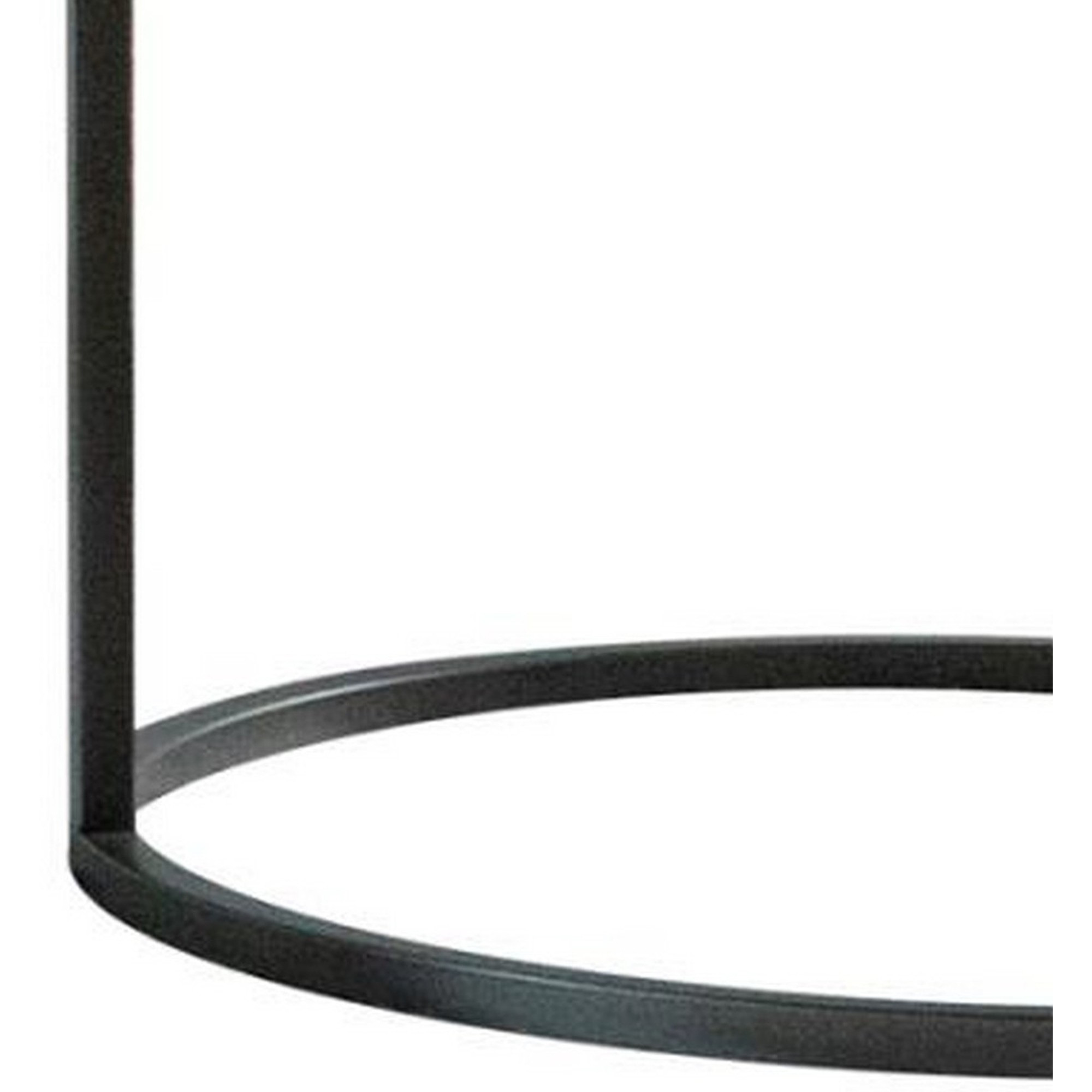 End Table with Textured Round Faux Marble Top, Gray