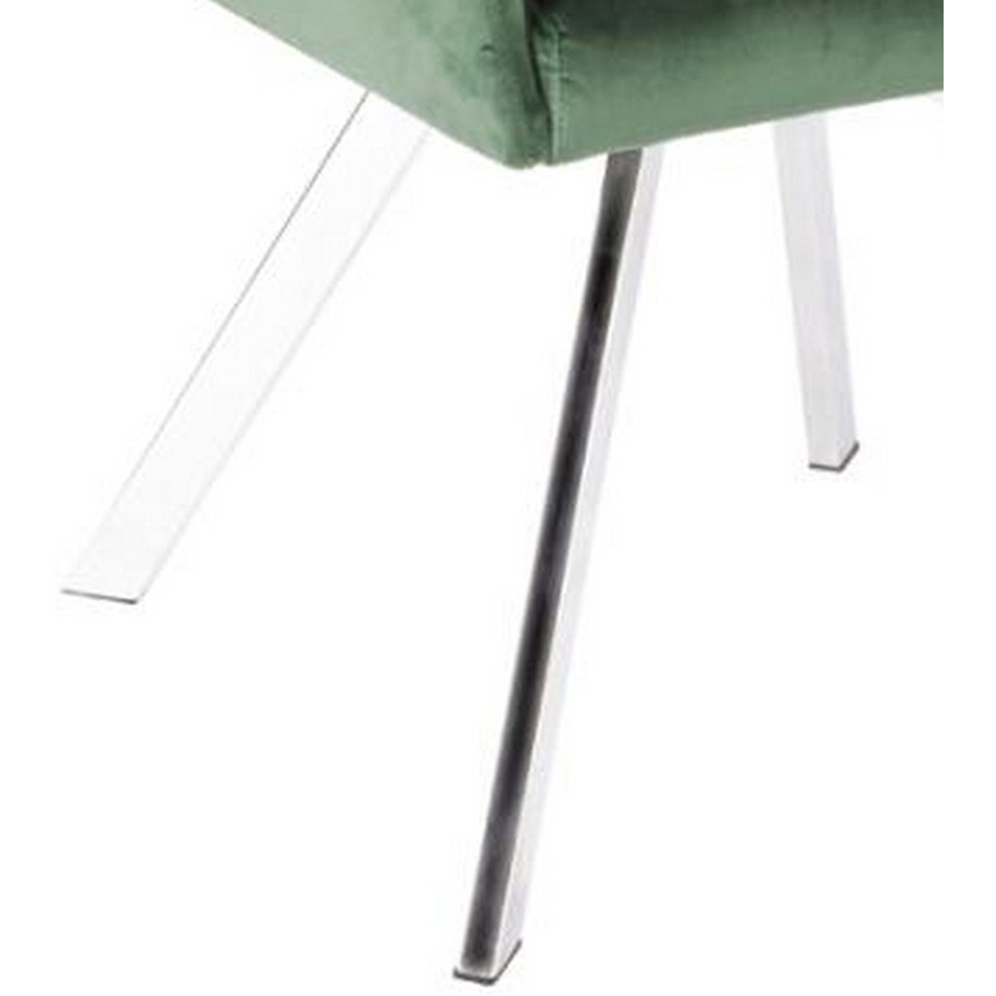 Metal Swivel Dining Chair with Channel Tufted Seat, Green