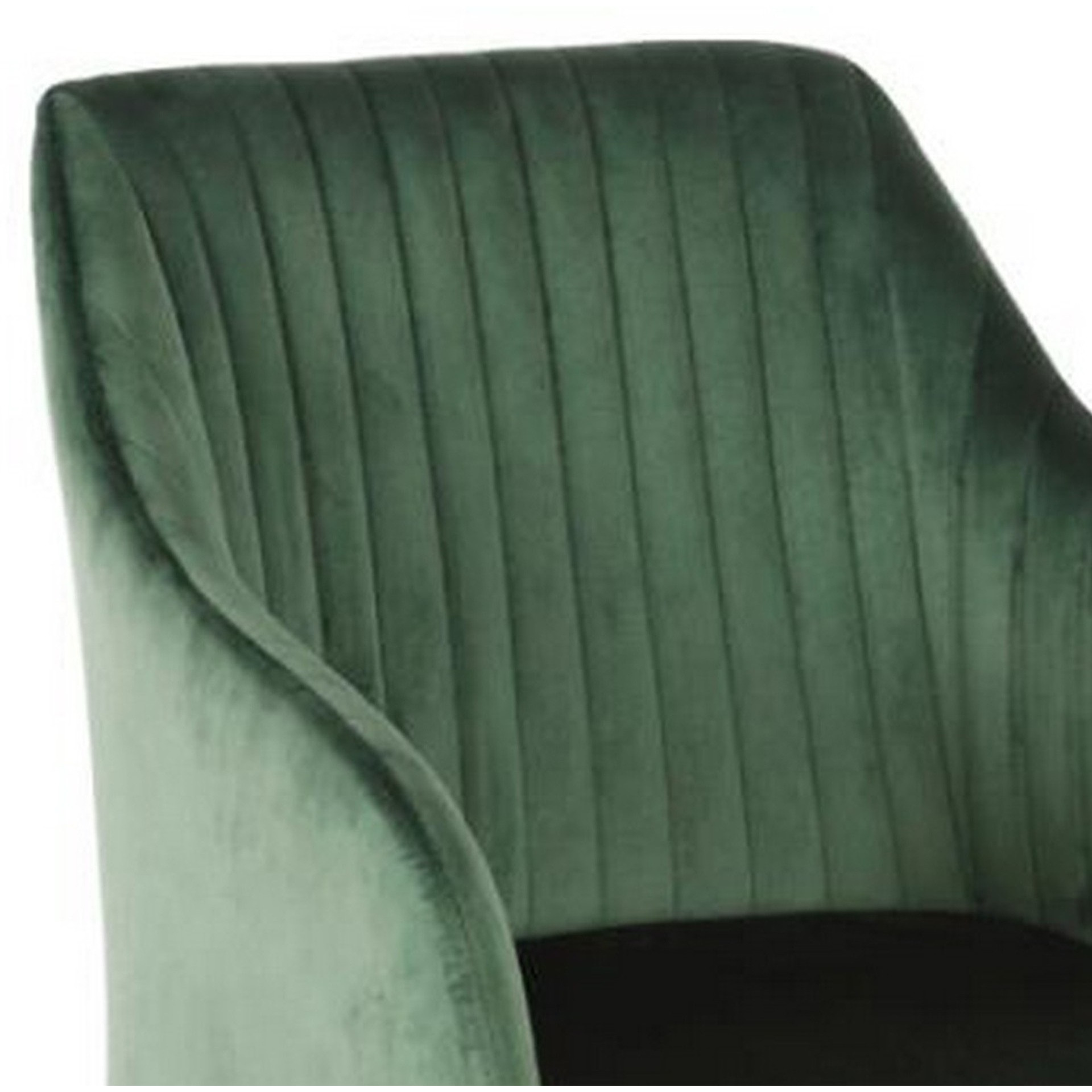 Metal Swivel Dining Chair with Channel Tufted Seat, Green