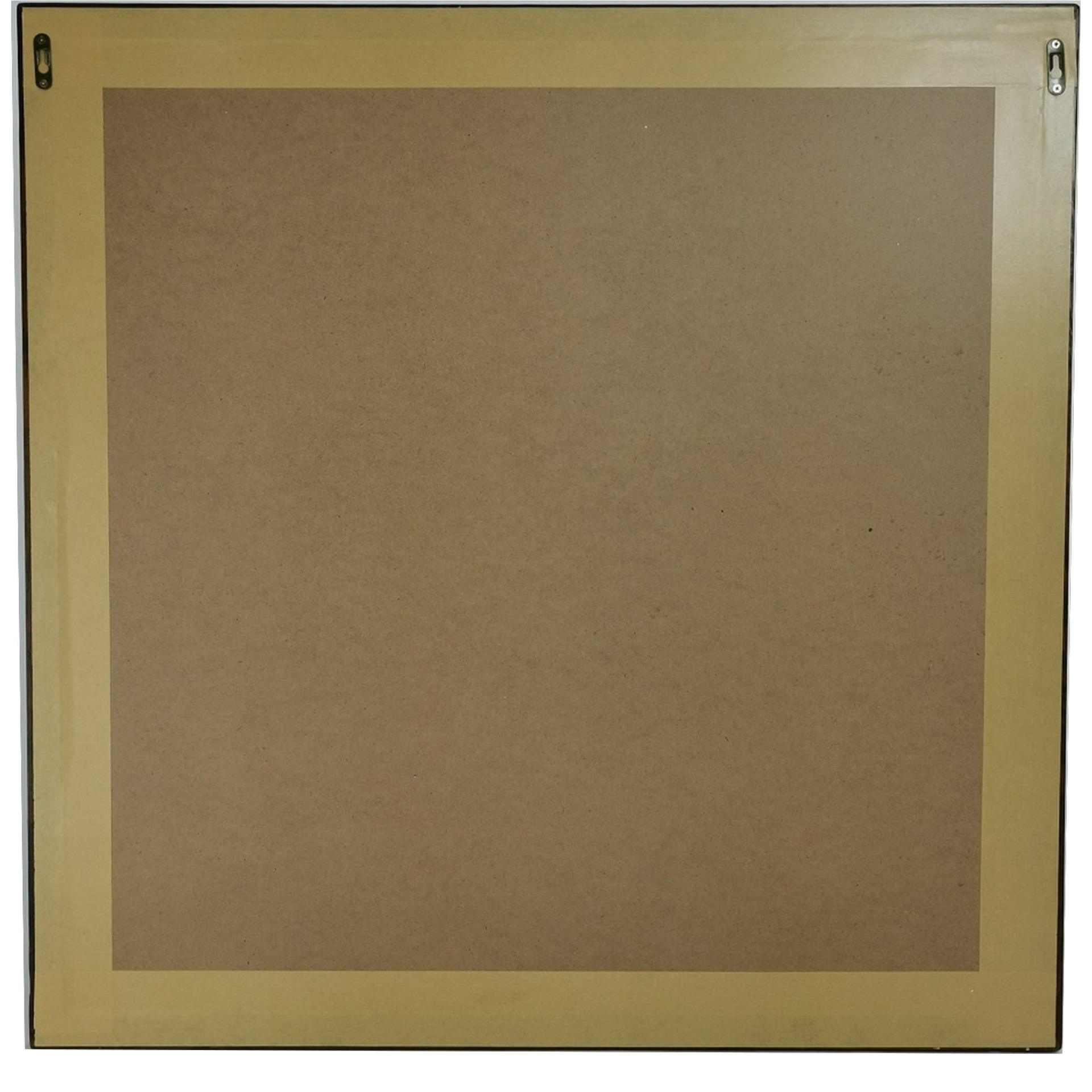 Mirror with Square Wooden Frame and Quatrefoil Motif Front, Brown