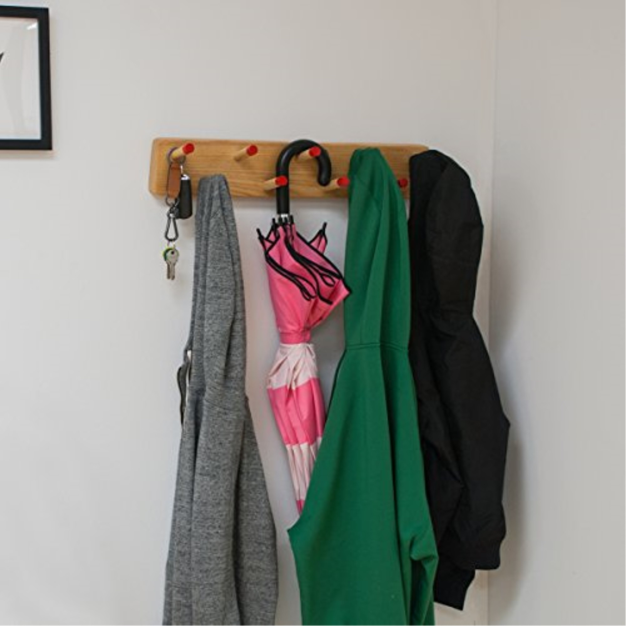 All-Purpose Natural Wood Wall Coat Rack
