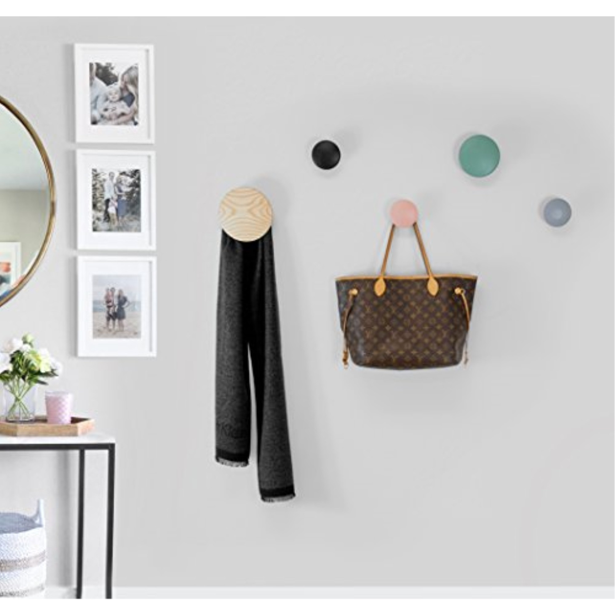 Wall Button Coat Hanger, Multi-Color