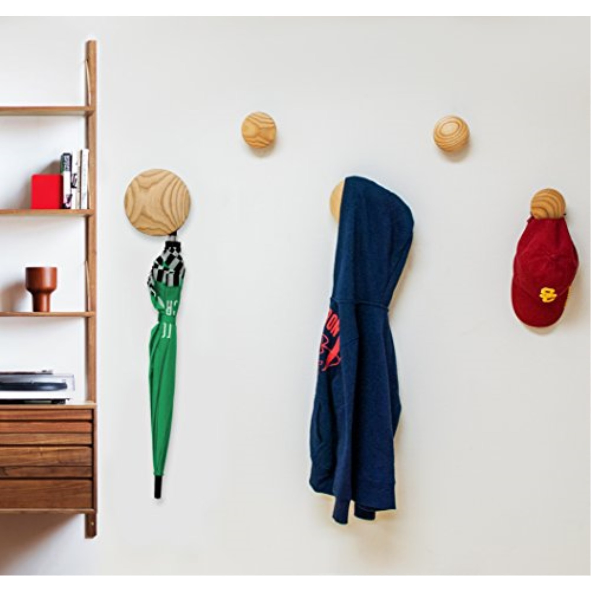 Wall Button Coat Hanger, Natural