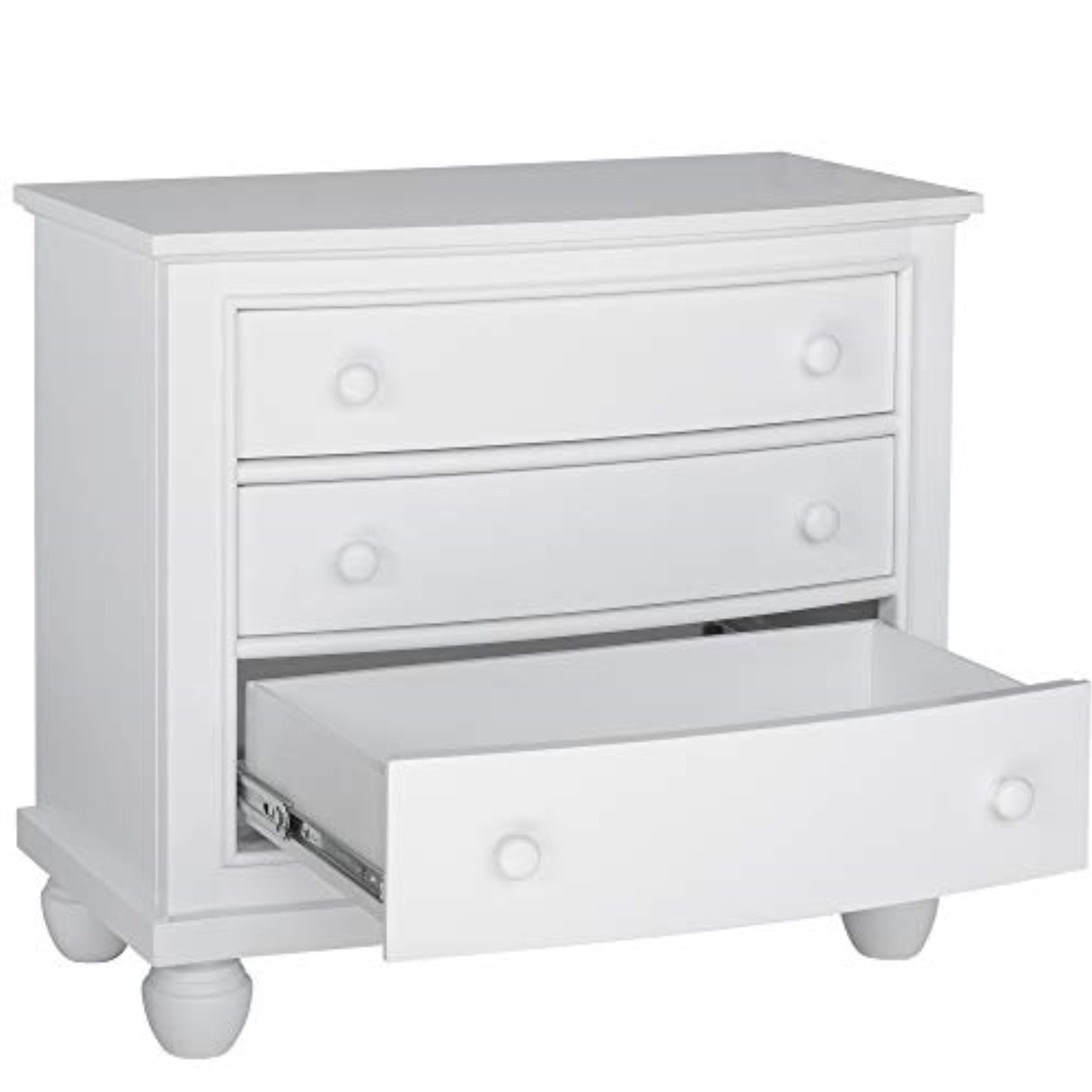 Sunset Trading White Shutter Wood 3 Drawer Nightstand