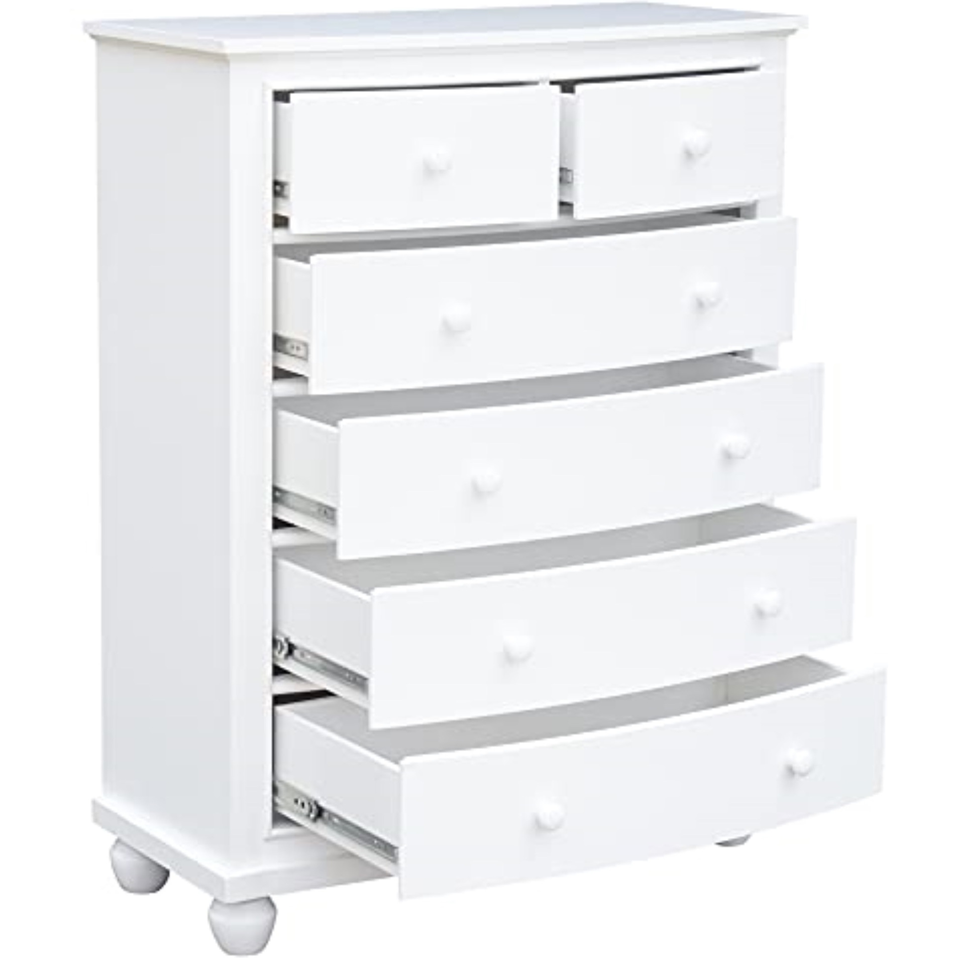 Sunset Trading White Shutter Wood 6 Drawer Chest