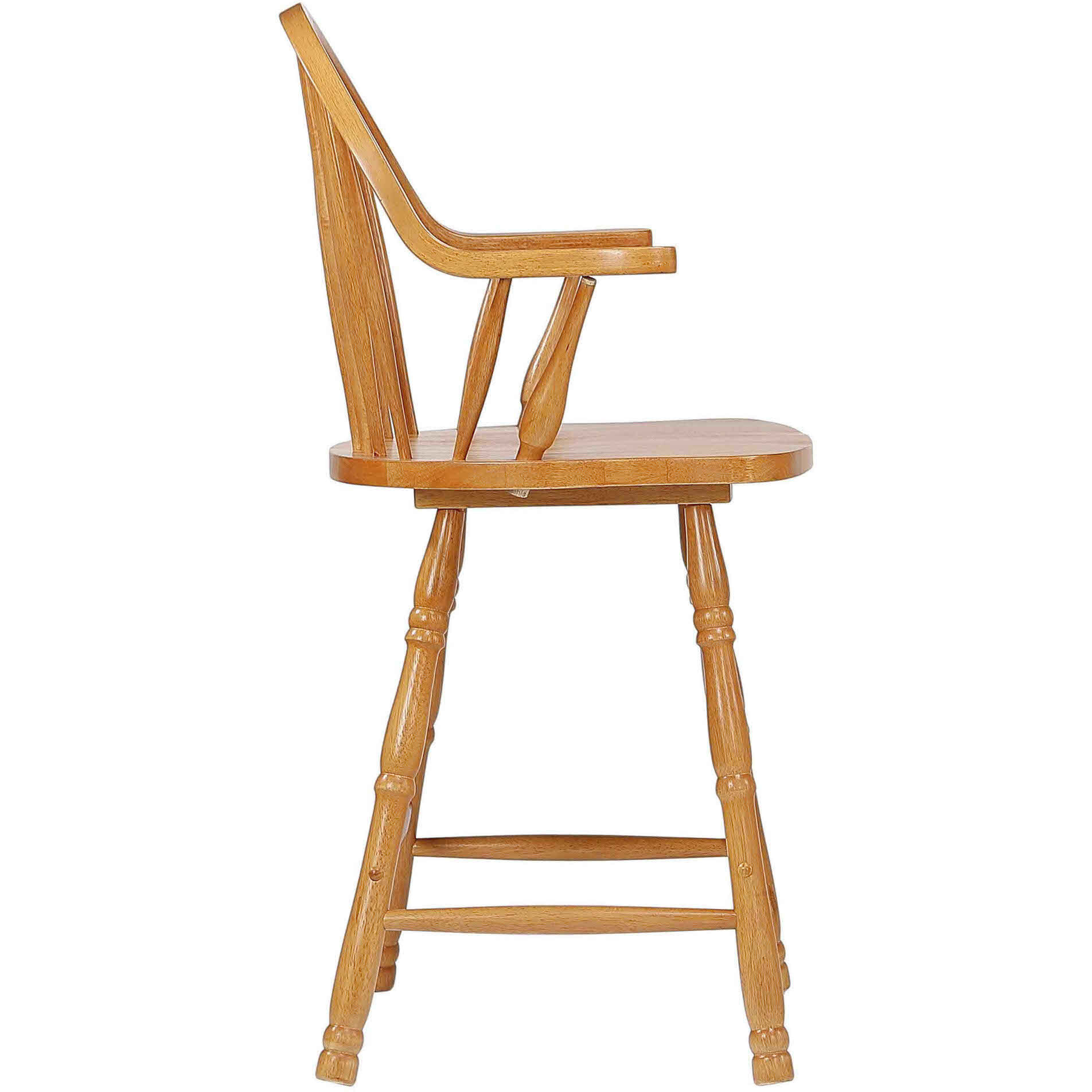 Sunset Trading Oak Selections 24" Windsor Barstool with Arms | Light Oak | Counter Height Stool | Set of 2