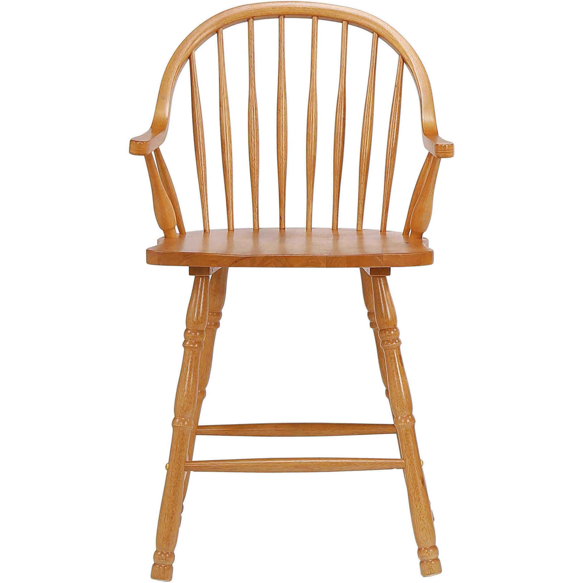 Sunset Trading Oak Selections 24" Windsor Barstool with Arms | Light Oak | Counter Height Stool | Set of 2