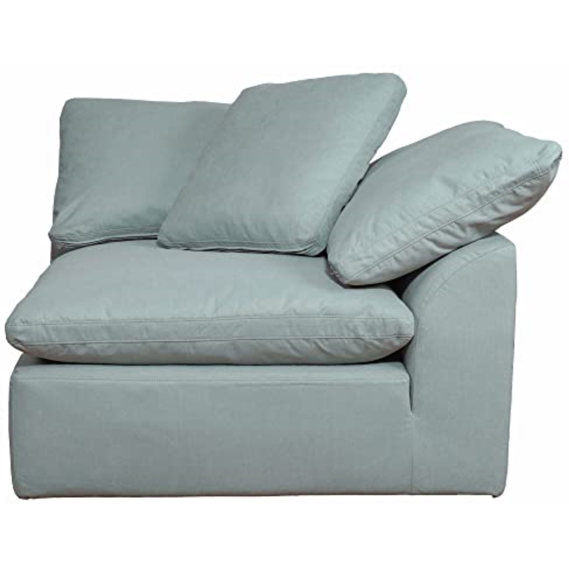 Sunset Trading Contemporary Puff Collection 4PC Slipcovered Modular Sectional Sofa, Performance Fabric Washable Water-Resistant Stain-Proof, 176" Deep-Seating Down-Filled Couch, Ocean Blue