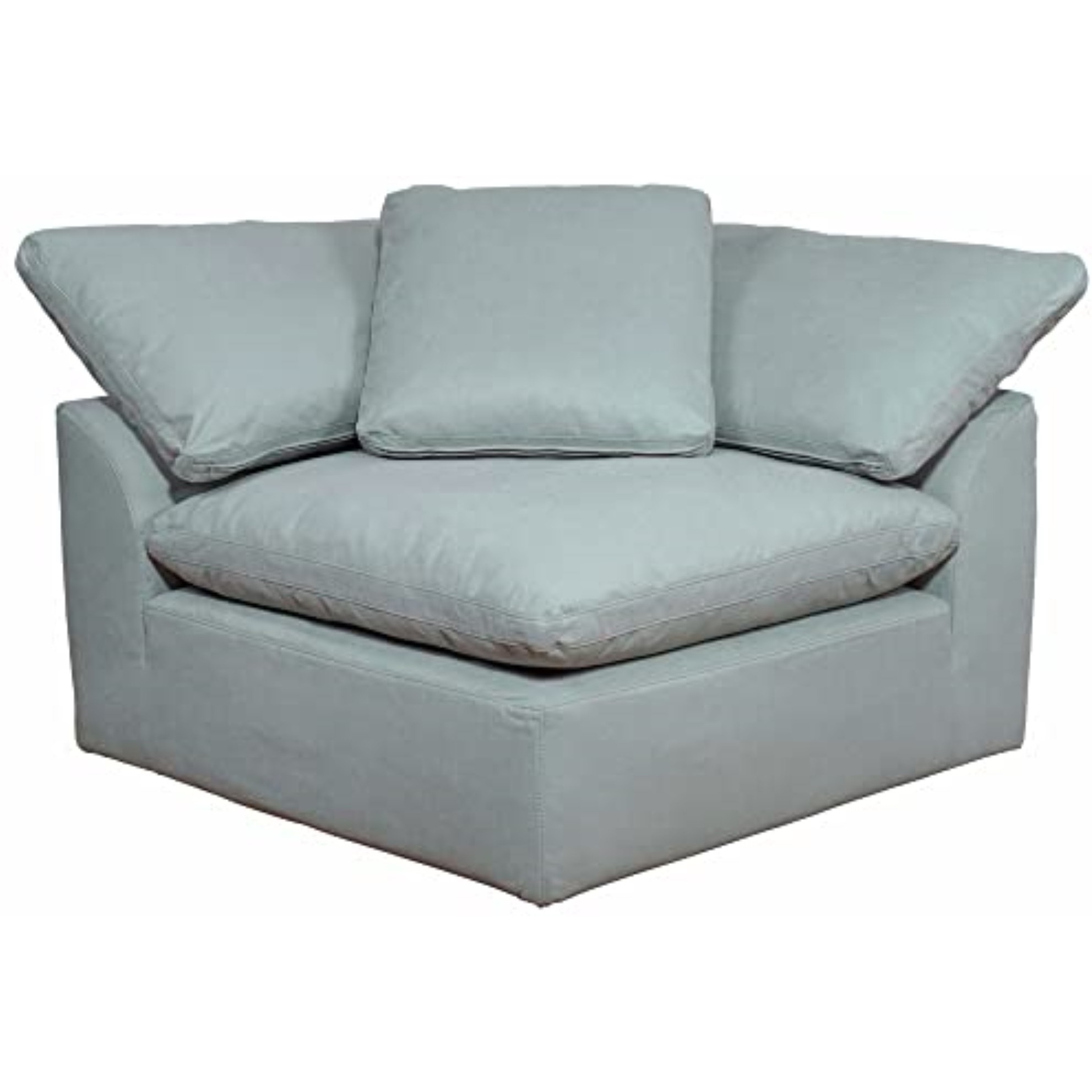 Sunset Trading Contemporary Puff Collection 4PC Slipcovered Modular Sectional Sofa, Performance Fabric Washable Water-Resistant Stain-Proof, 176" Deep-Seating Down-Filled Couch, Ocean Blue