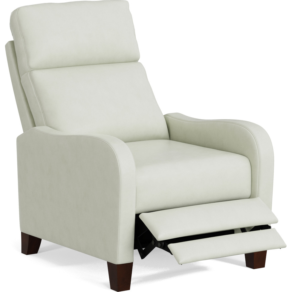 Sunset Trading Dana Pushback Leather Recliner | Pearl White