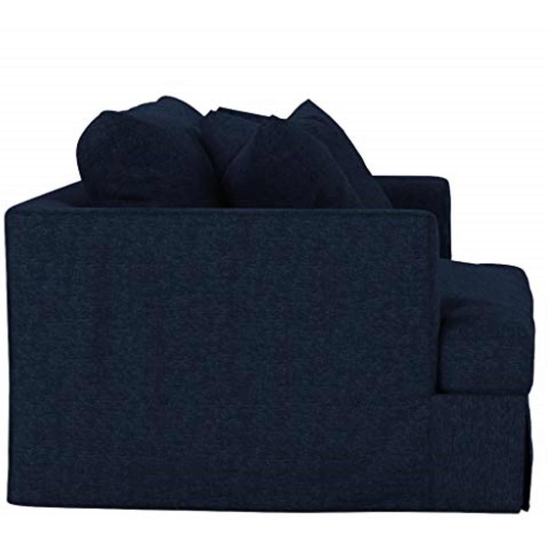 Sunset Trading Newport Slipcovered 52" Wide Chair and A Half | Stain Resistant Performance Fabric | 2 Throw Pillows | Navy Blue