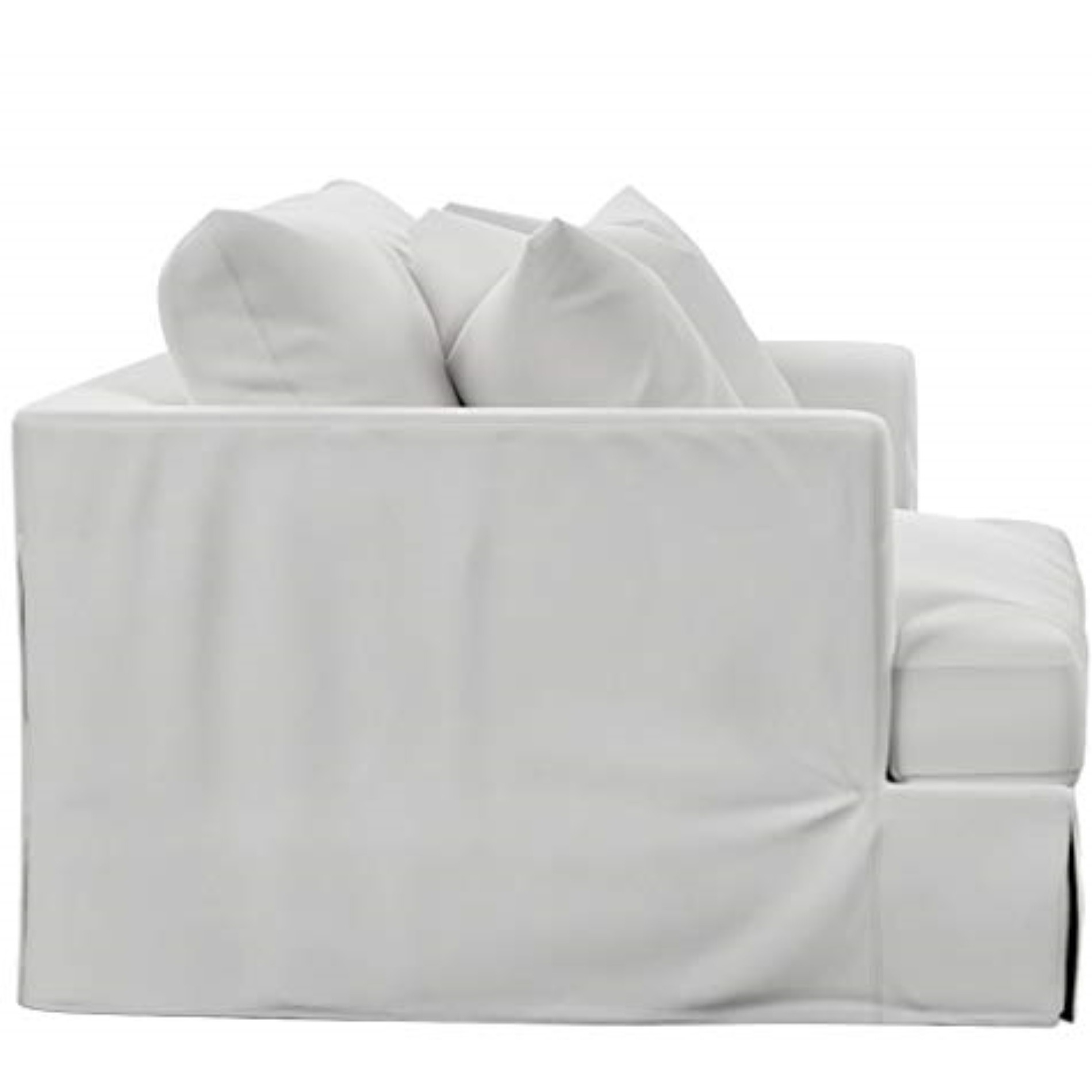 Sunset Trading Newport Slipcovered 52" Wide Chair and A Half | Stain Resistant Performance Fabric | 2 Throw Pillows | White