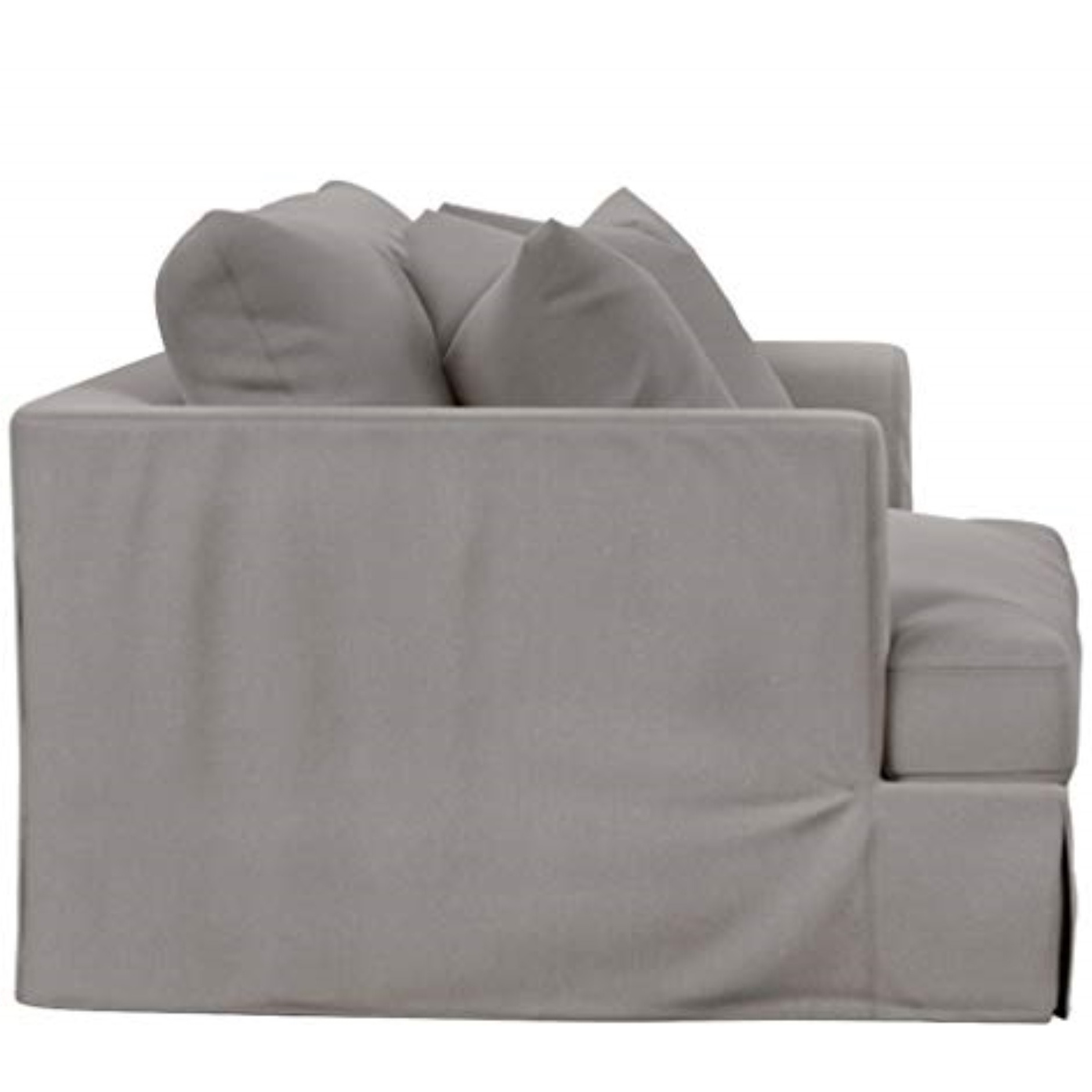 Sunset Trading Newport Slipcovered 52" Wide Chair and A Half | Stain Resistant Performance Fabric | 2 Throw Pillows | Gray