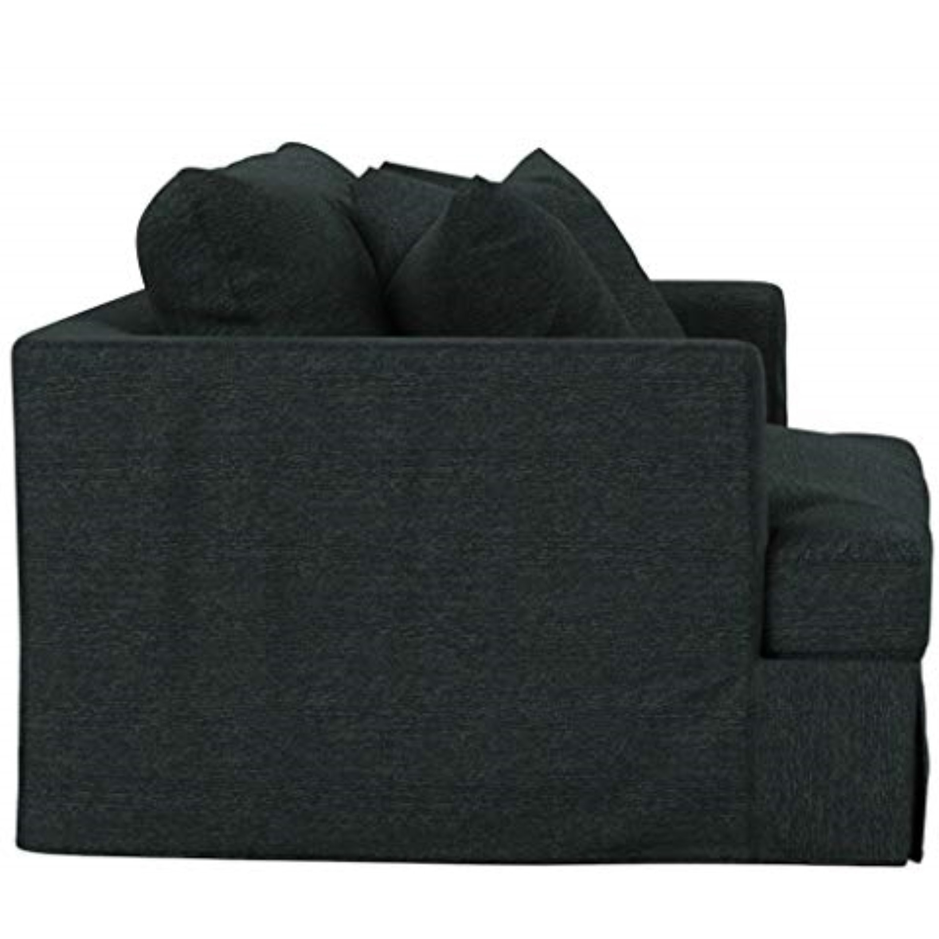 Sunset Trading Newport Slipcovered 52" Wide Chair and A Half | Stain Resistant Performance Fabric | 2 Throw Pillows | Dark Gray