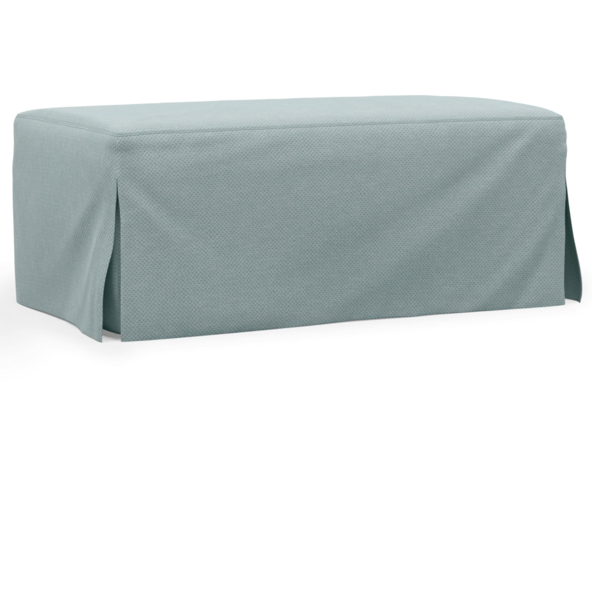Sunset Trading Newport Slipcovered 44" Wide Ottoman | Stain Resistant Performance Fabric | Ocean Blue