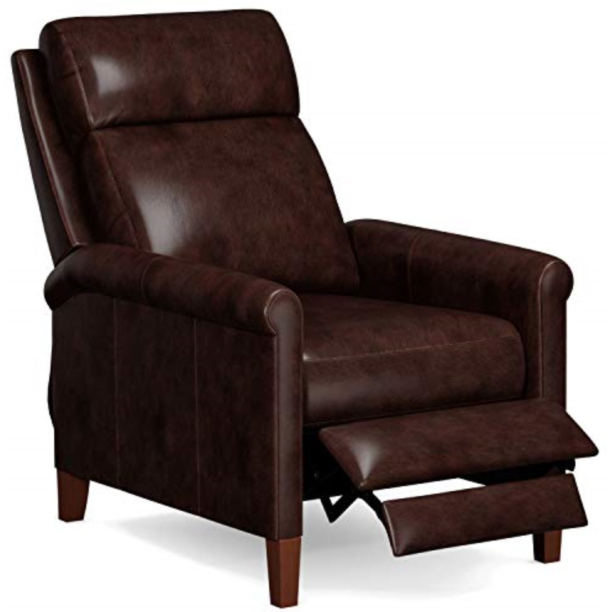 Sunset Trading Ethan Pushback Leather Recliner | Light Gray