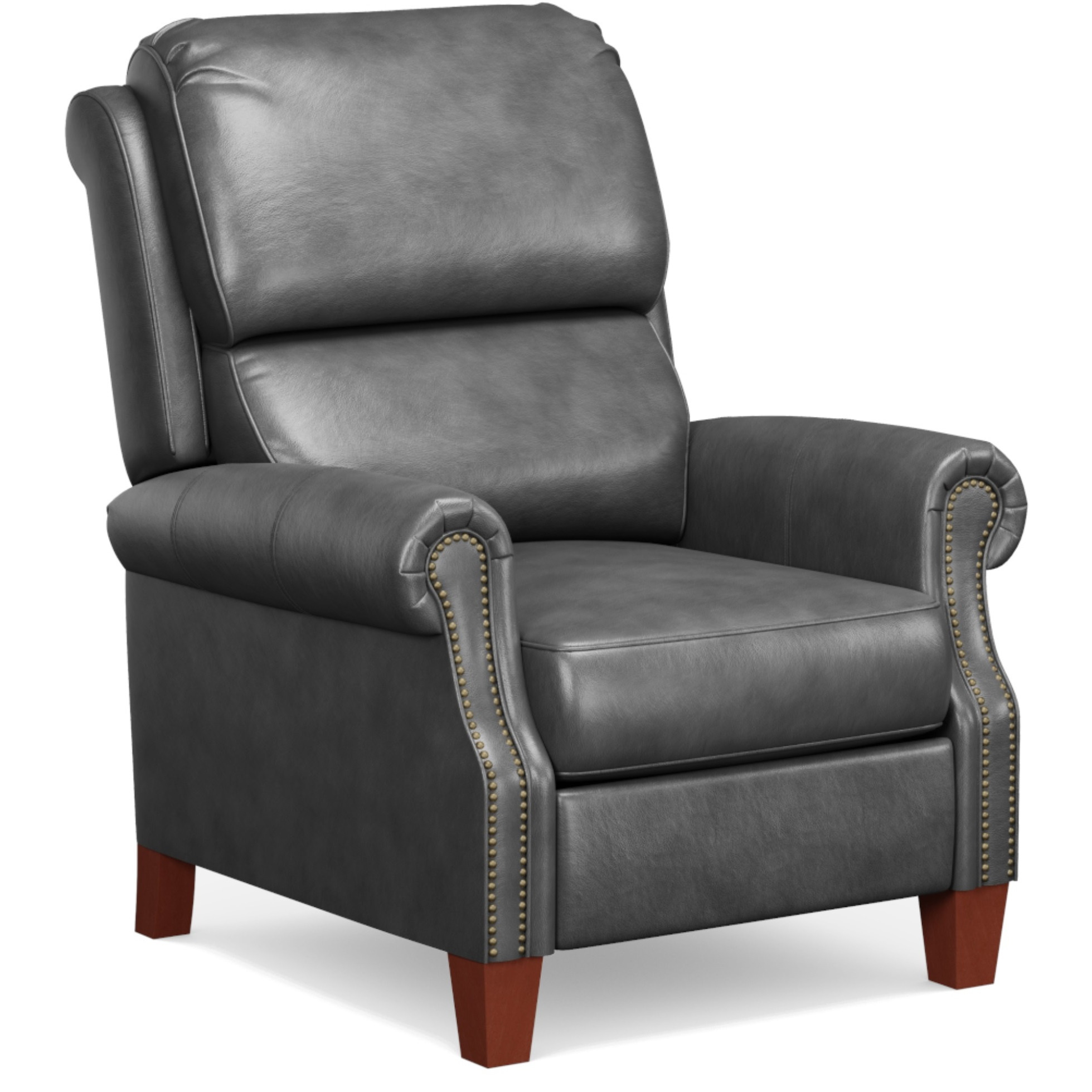 Sunset Trading Alexander Pushback Leather Recliner | Dark Gray