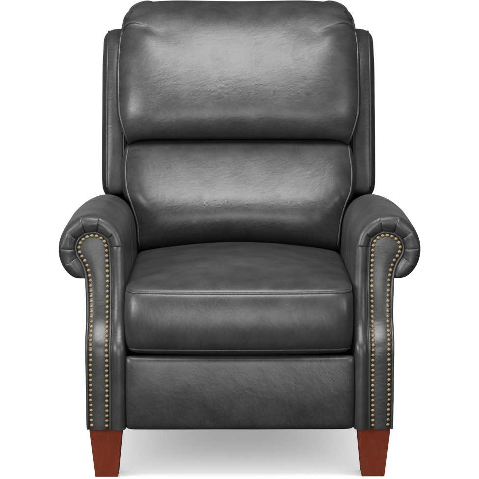 Sunset Trading Alexander Pushback Leather Recliner | Dark Gray