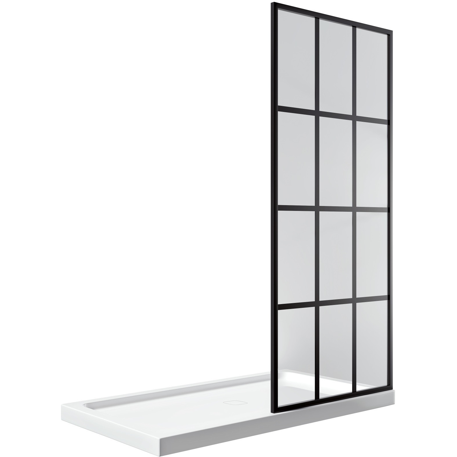 Taylor 34" Walk in Shower Black Matt with 30 x 60 Acrylic Base