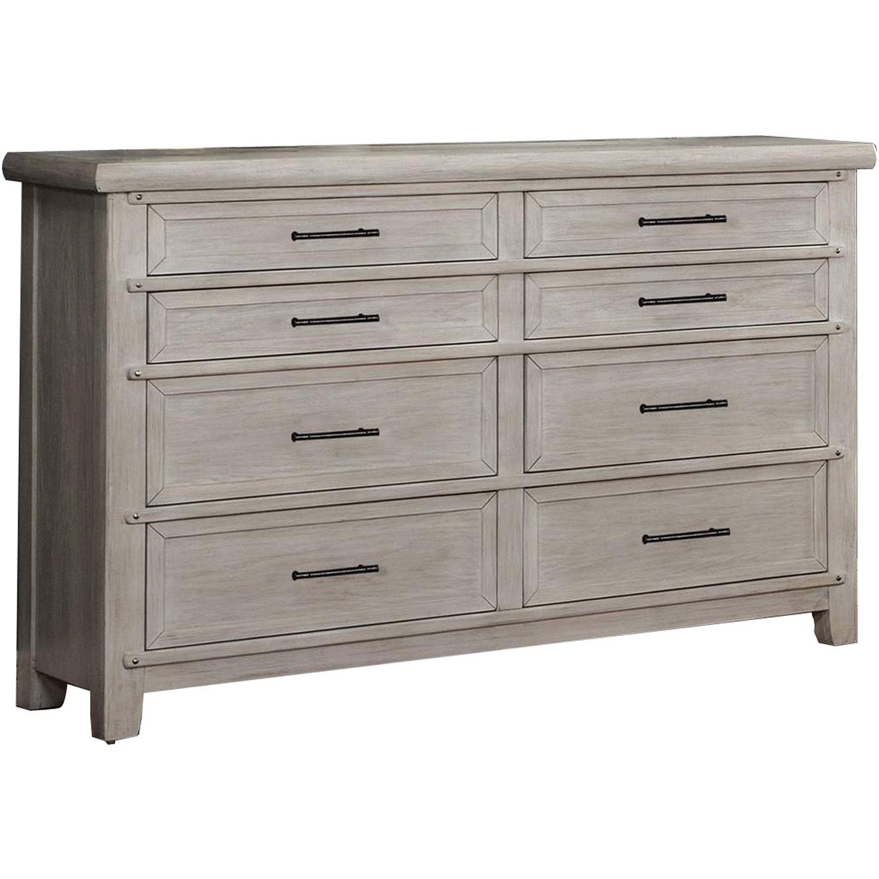 Dresser with Elegant Pull Handles, Antique White
