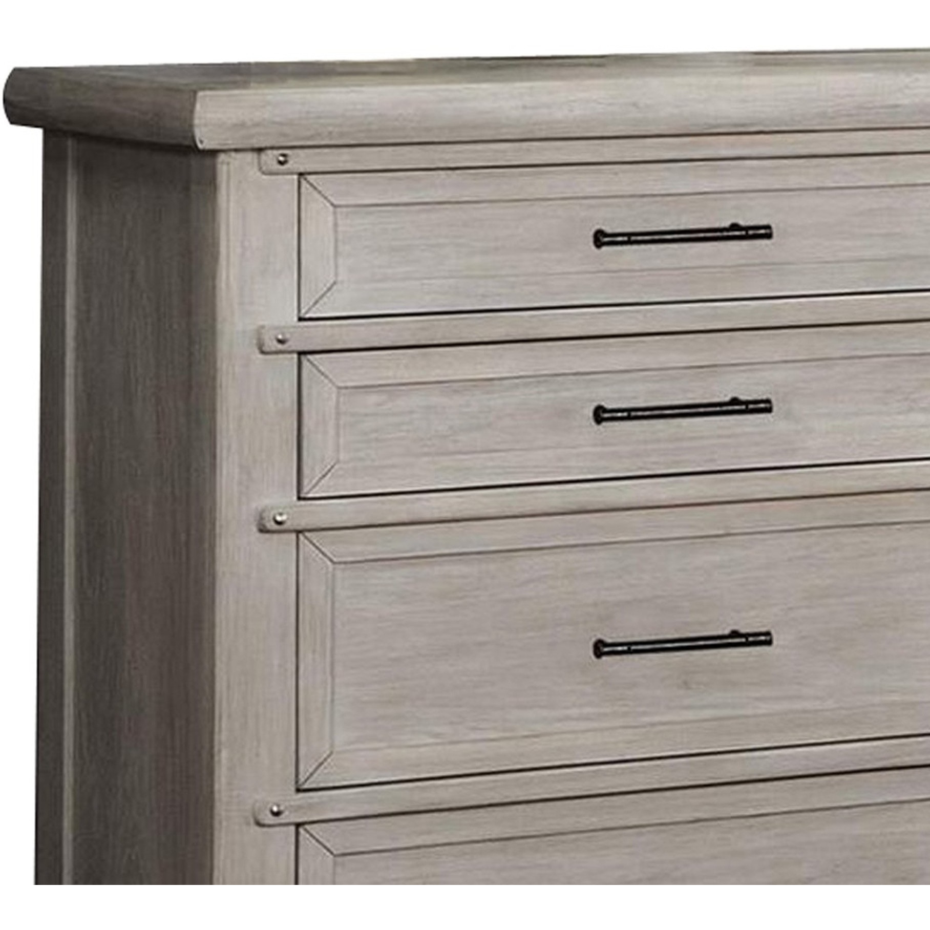 Dresser with Elegant Pull Handles, Antique White