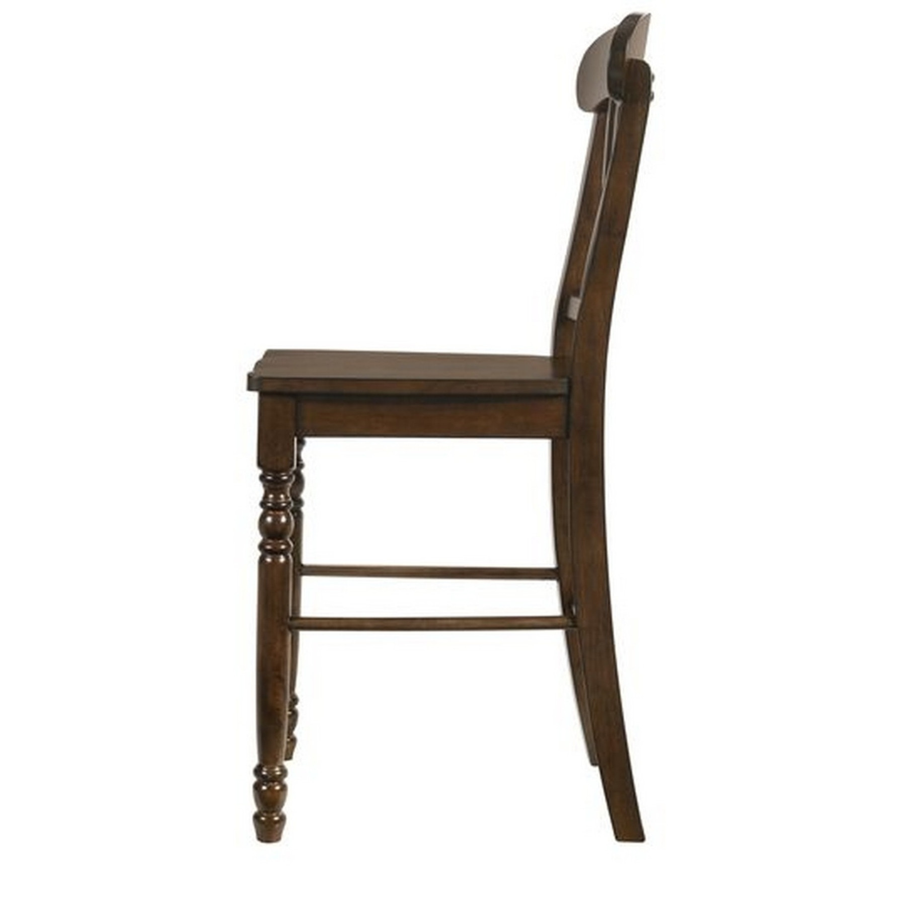 Counter Height Chair with Overlapping X Back, Set of 2, Brown