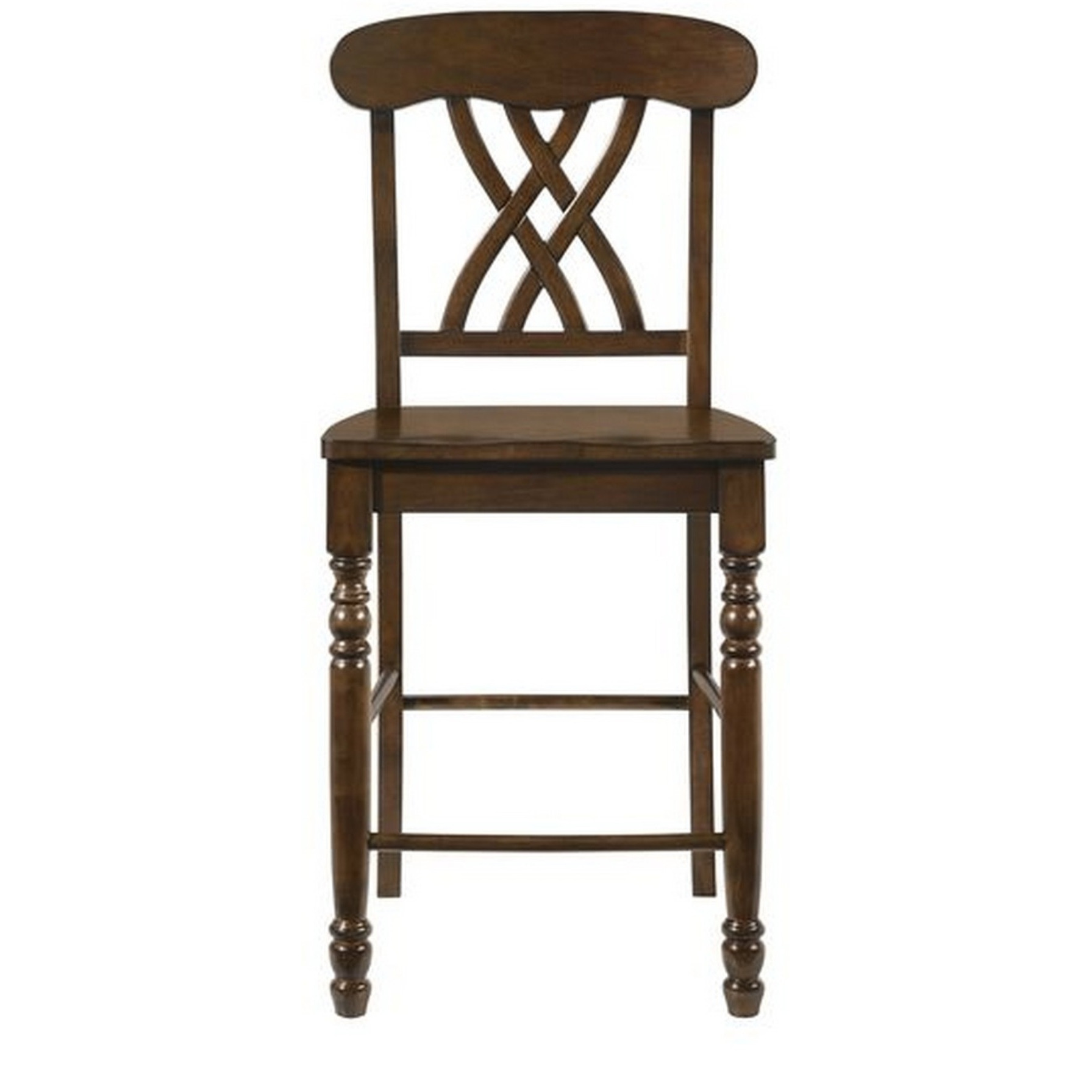 Counter Height Chair with Overlapping X Back, Set of 2, Brown