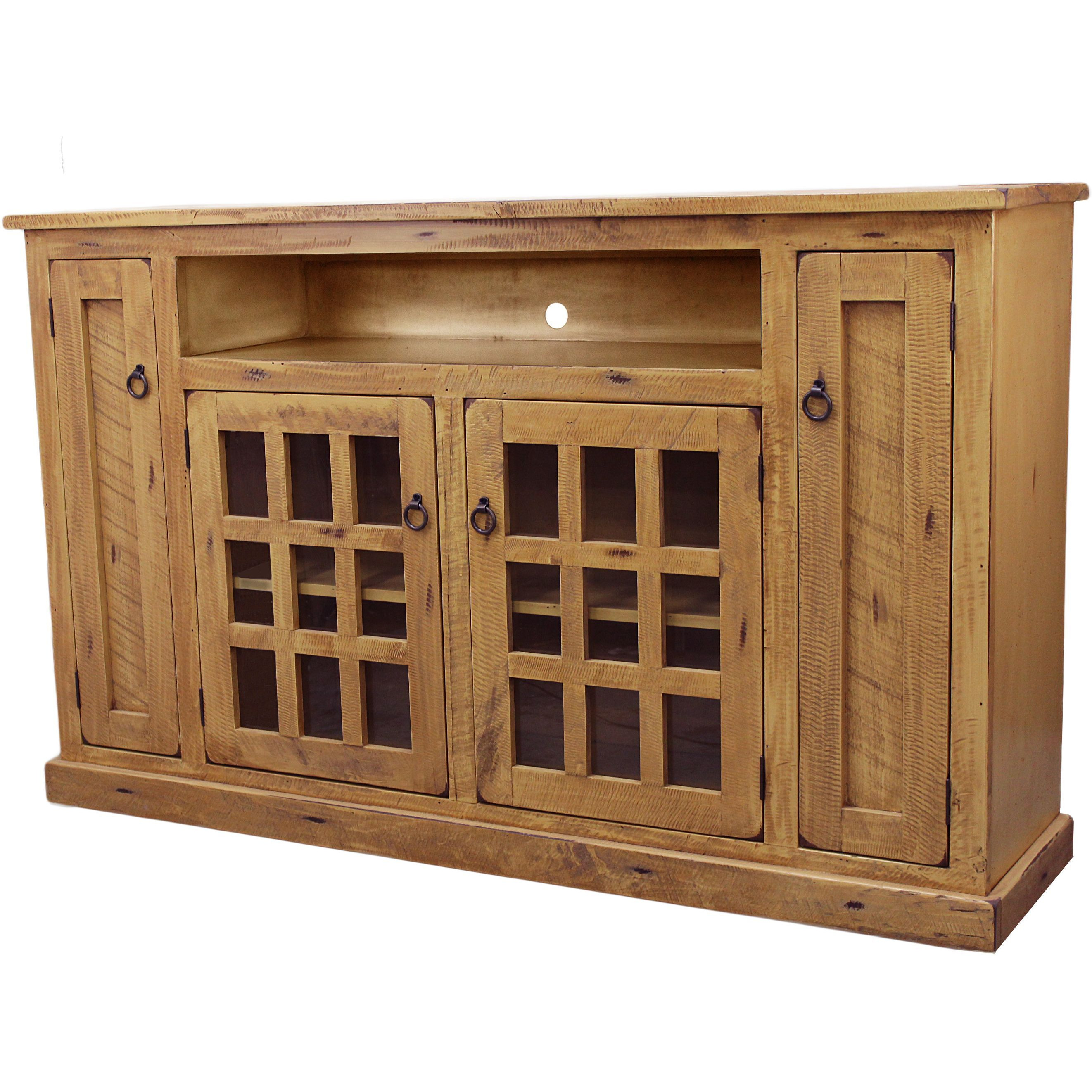Rustic Tall TV Stand in Rustic Yellow