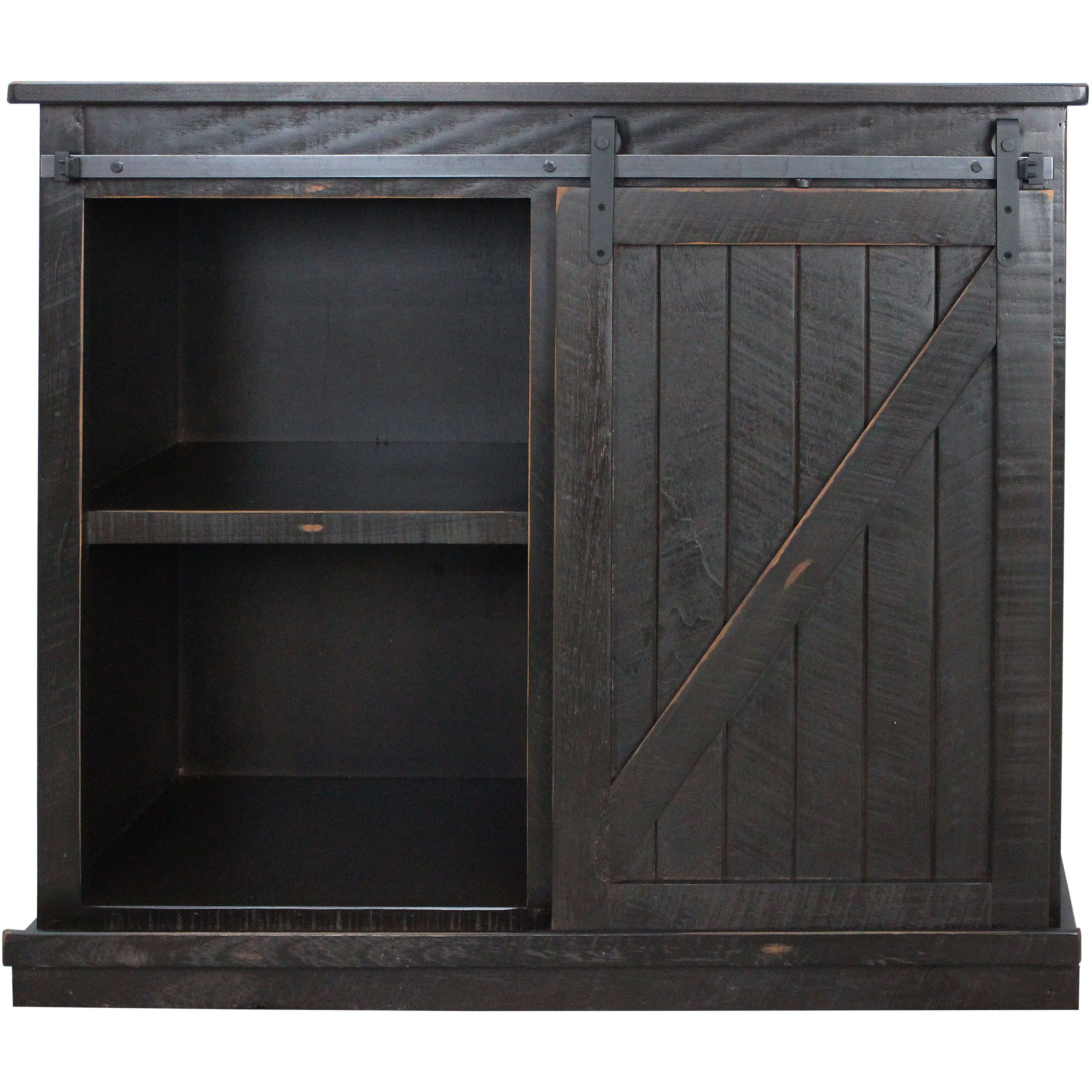 Rustic 47" Tall Quaint TV Stand in Rustic Antique Black