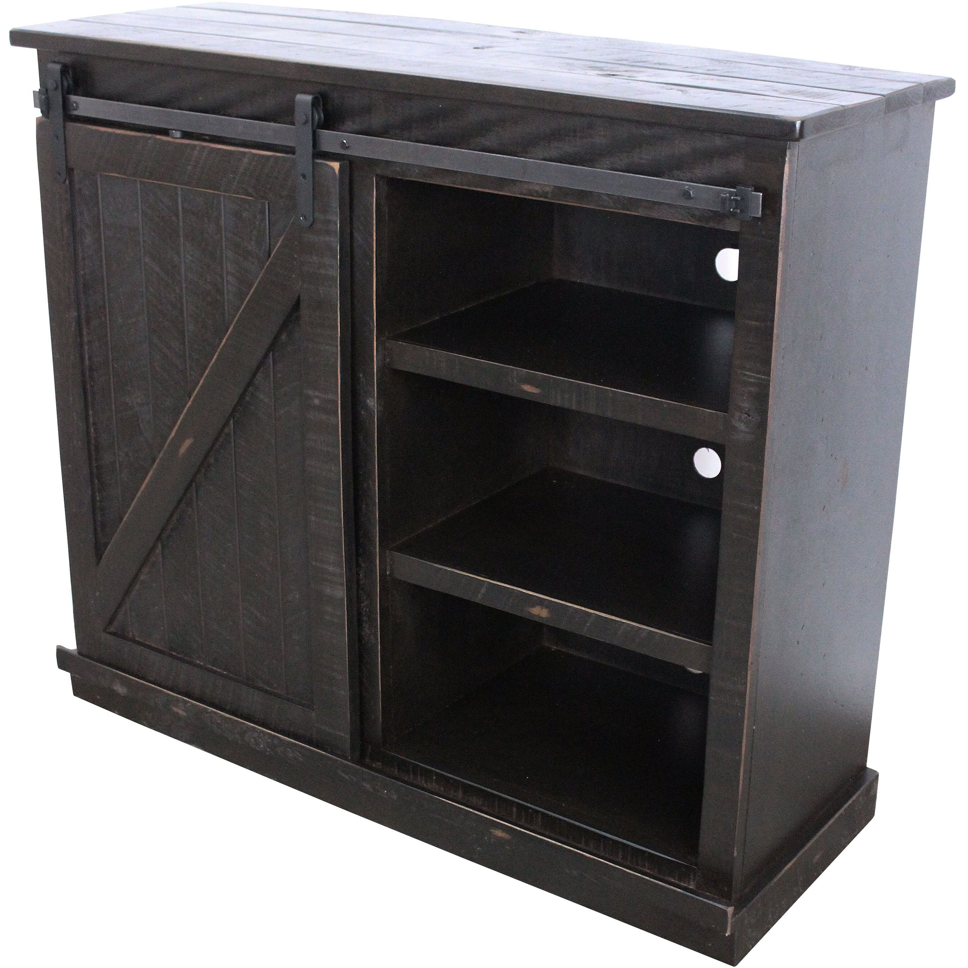 Rustic 47" Tall Quaint TV Stand in Rustic Antique Black