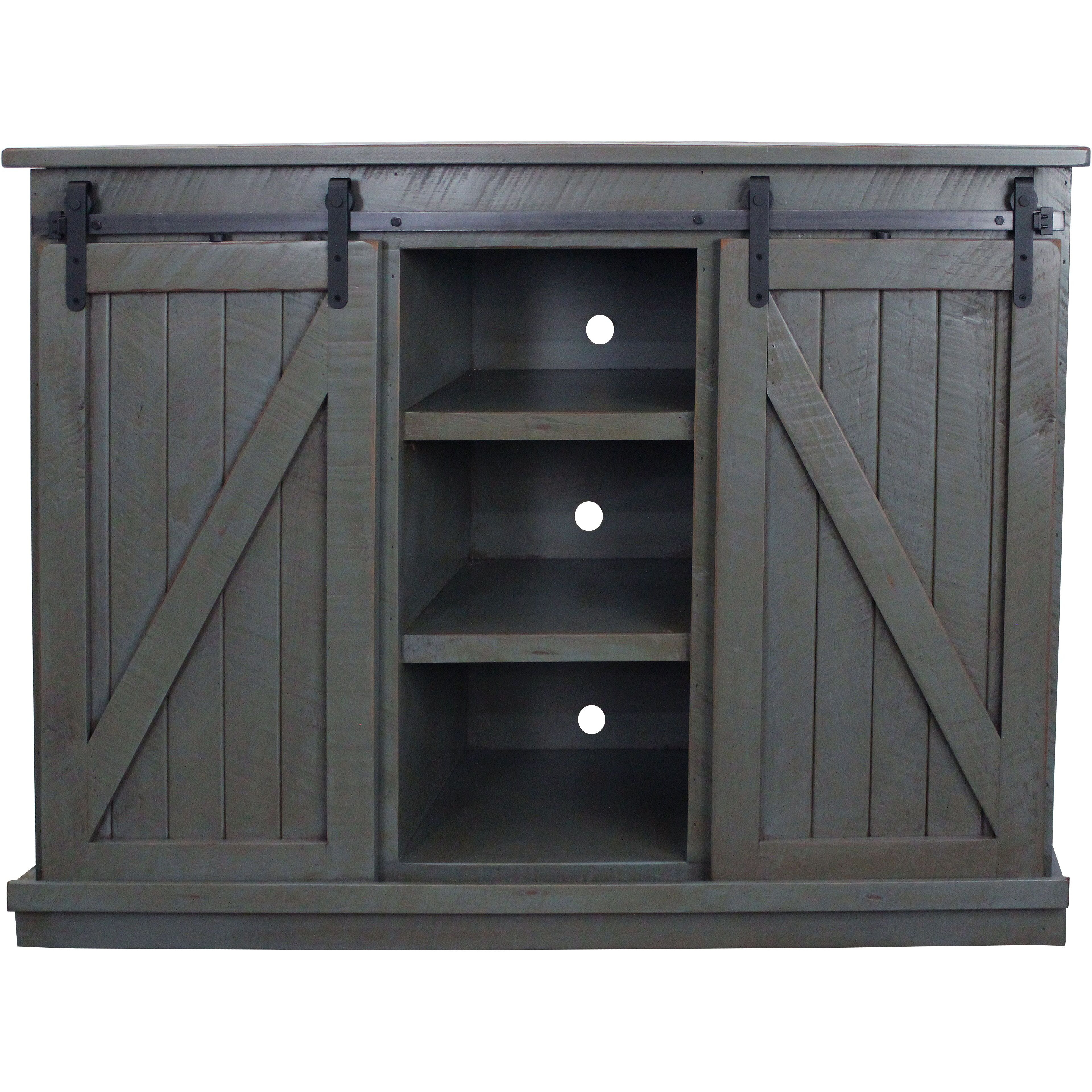 Rustic 57" Tall Quaint TV Stand in Rustic Dark Blue