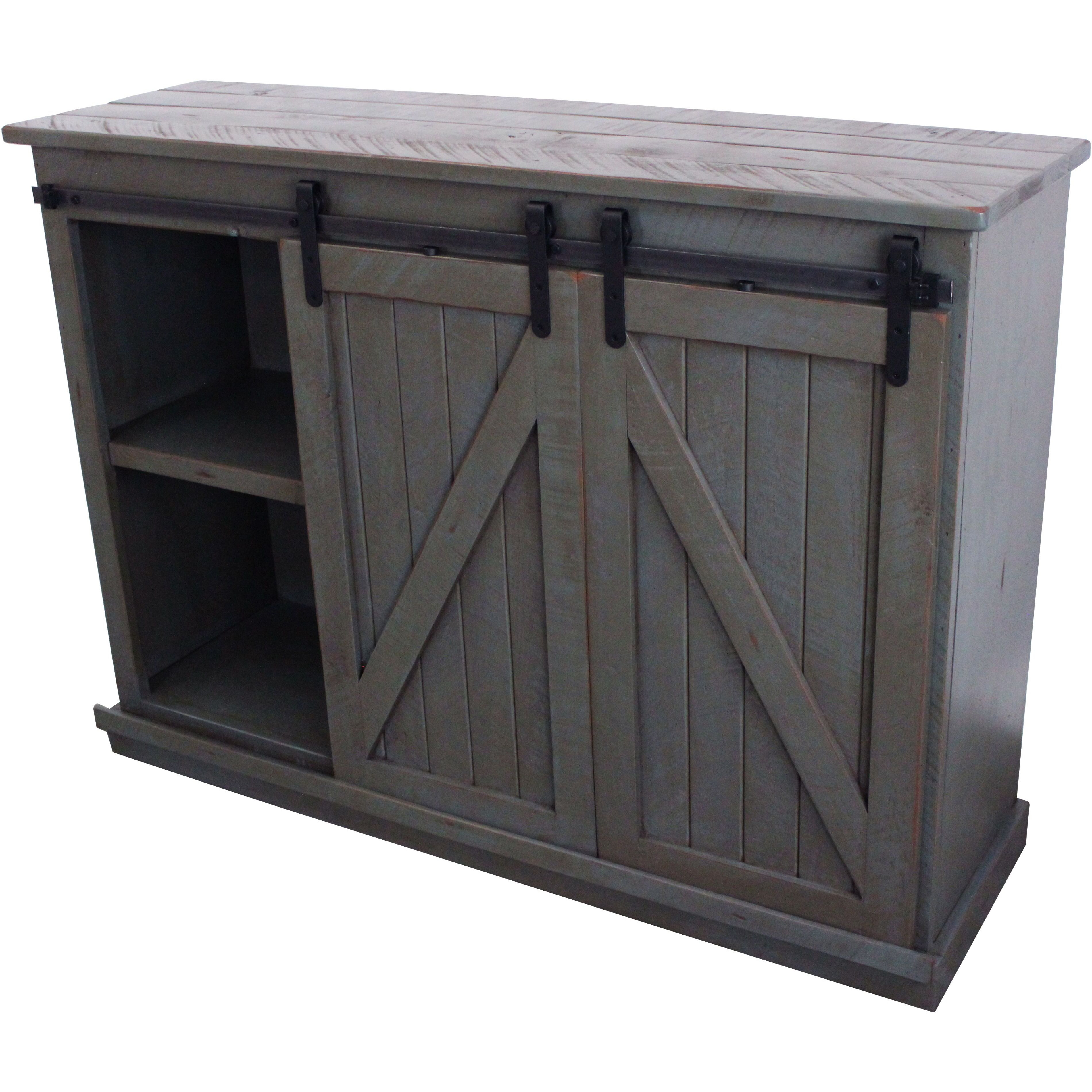 Rustic 57" Tall Quaint TV Stand in Rustic Dark Blue