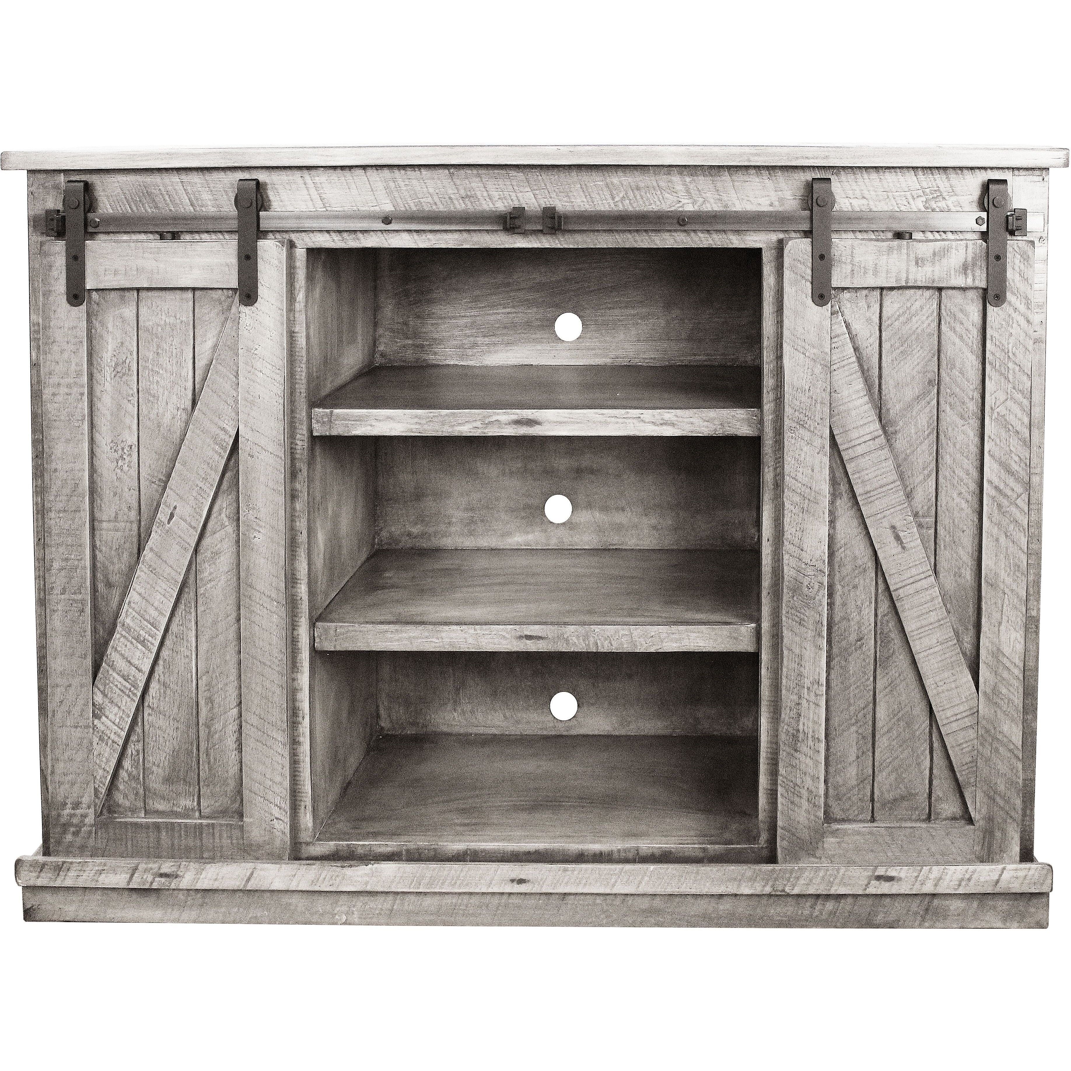 Rustic 57" Tall Provincial TV Stand in Rustic Barnwood