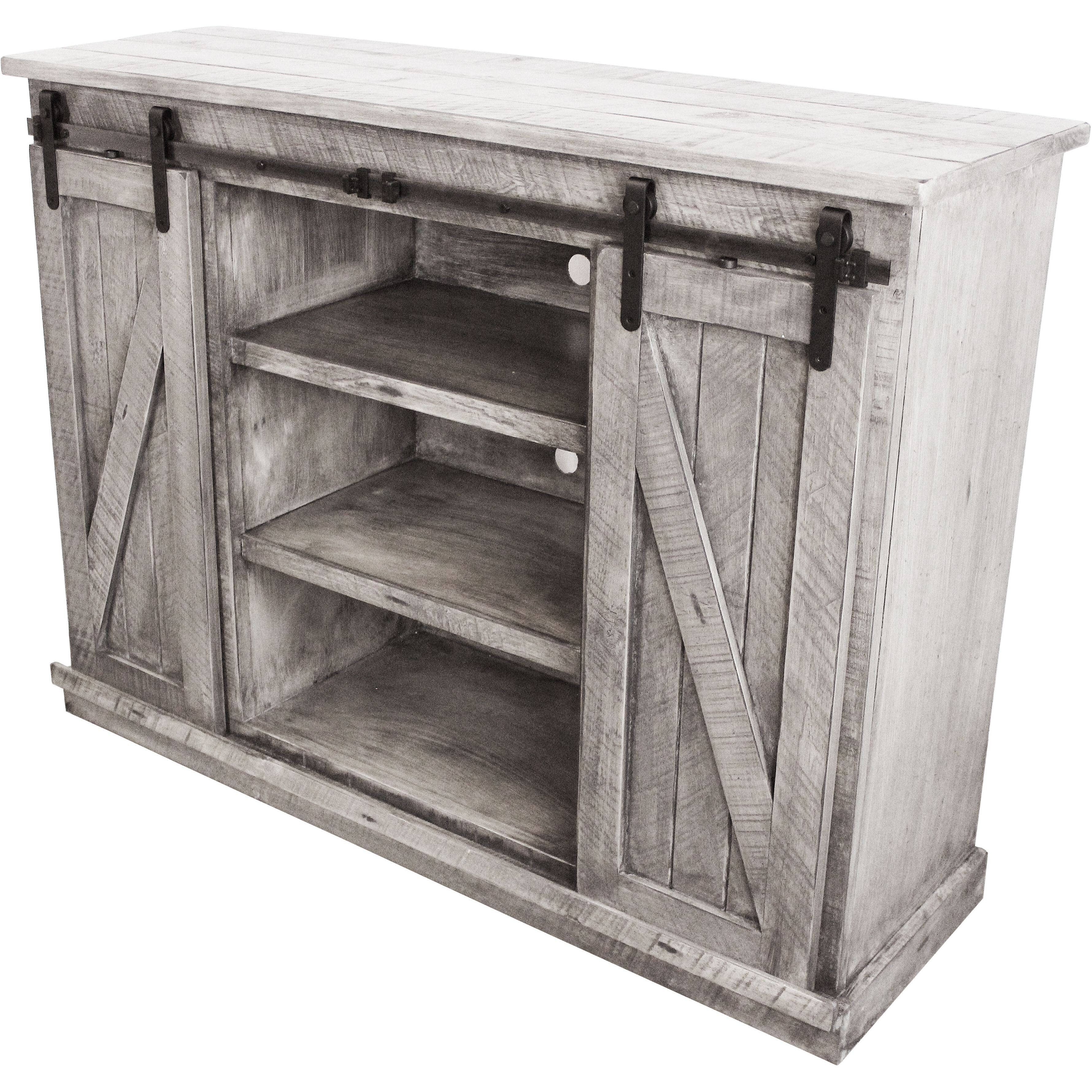 Rustic 57" Tall Provincial TV Stand in Rustic Barnwood