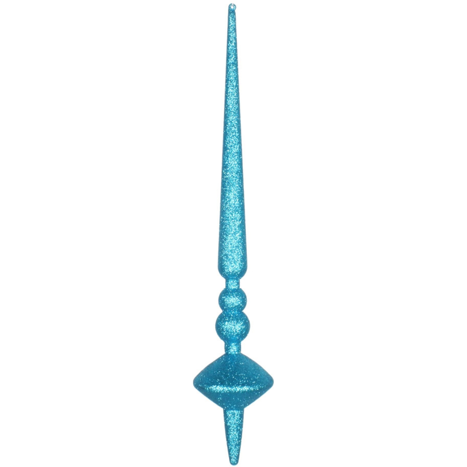 18" Turquoise Glitter Cupola Finial 2/Ba
