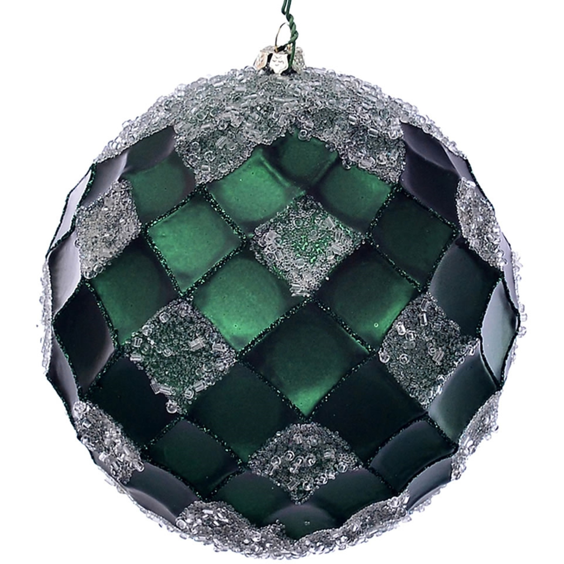 4.75" Emerald Net Beaded Ball 3/Bag