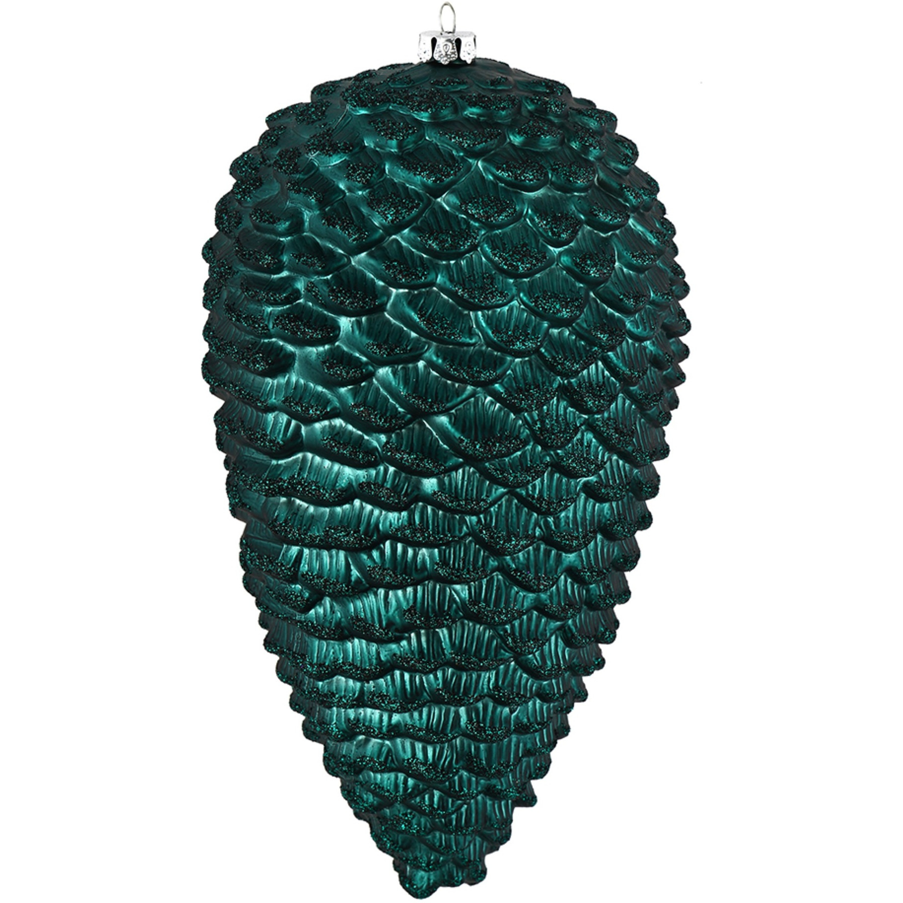10" Sea Blue Matte Glitter Pinecone 2/Bo