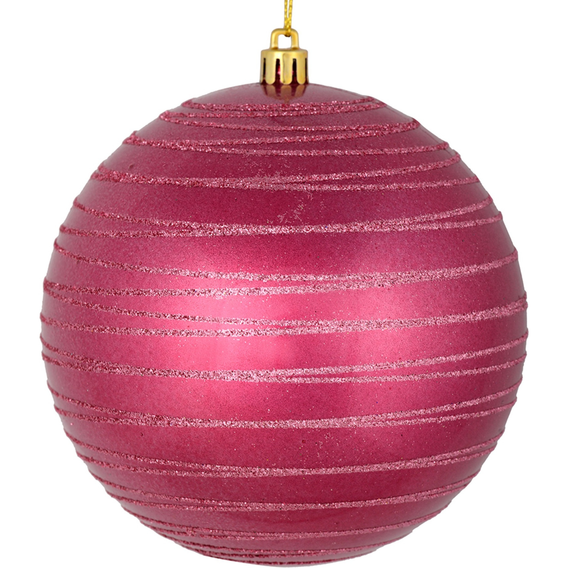 4.75" Berry Red Candy Glitter Ball 4/Bag
