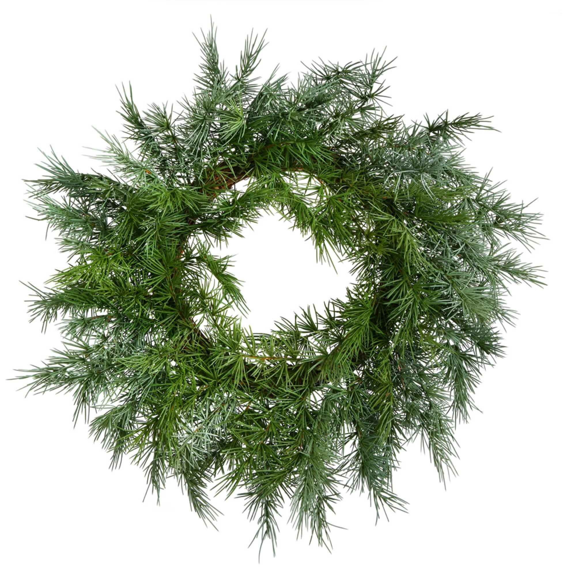 23" Green Woolsey Pine Wreath