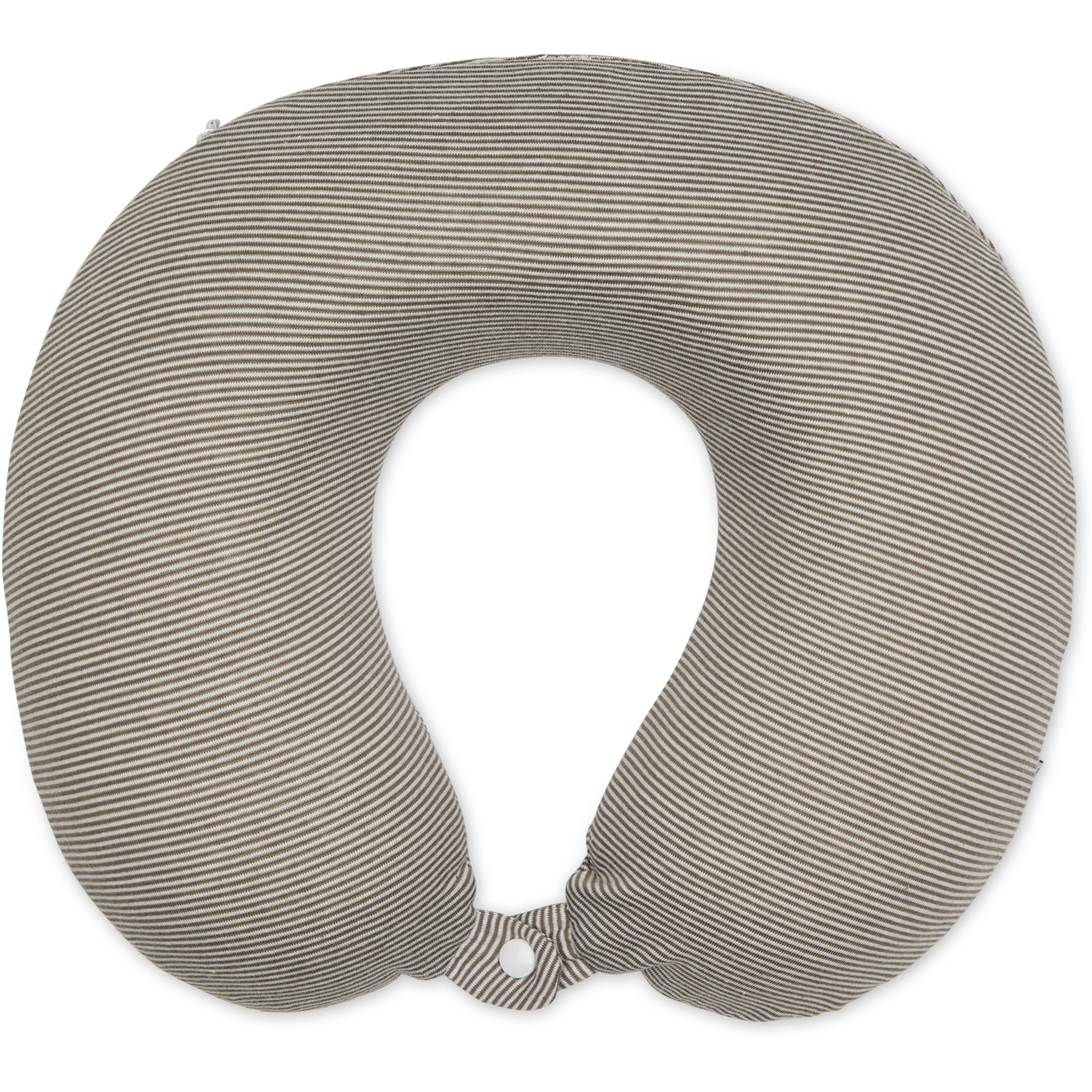 Bucky Jersey Stripe - Memory Foam Neck Pillow - Taupe Stripe