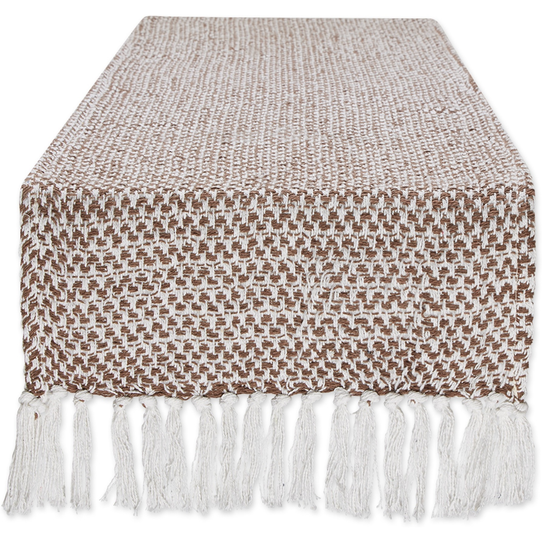 DII Bark Brown Woven Table Runner 15x108