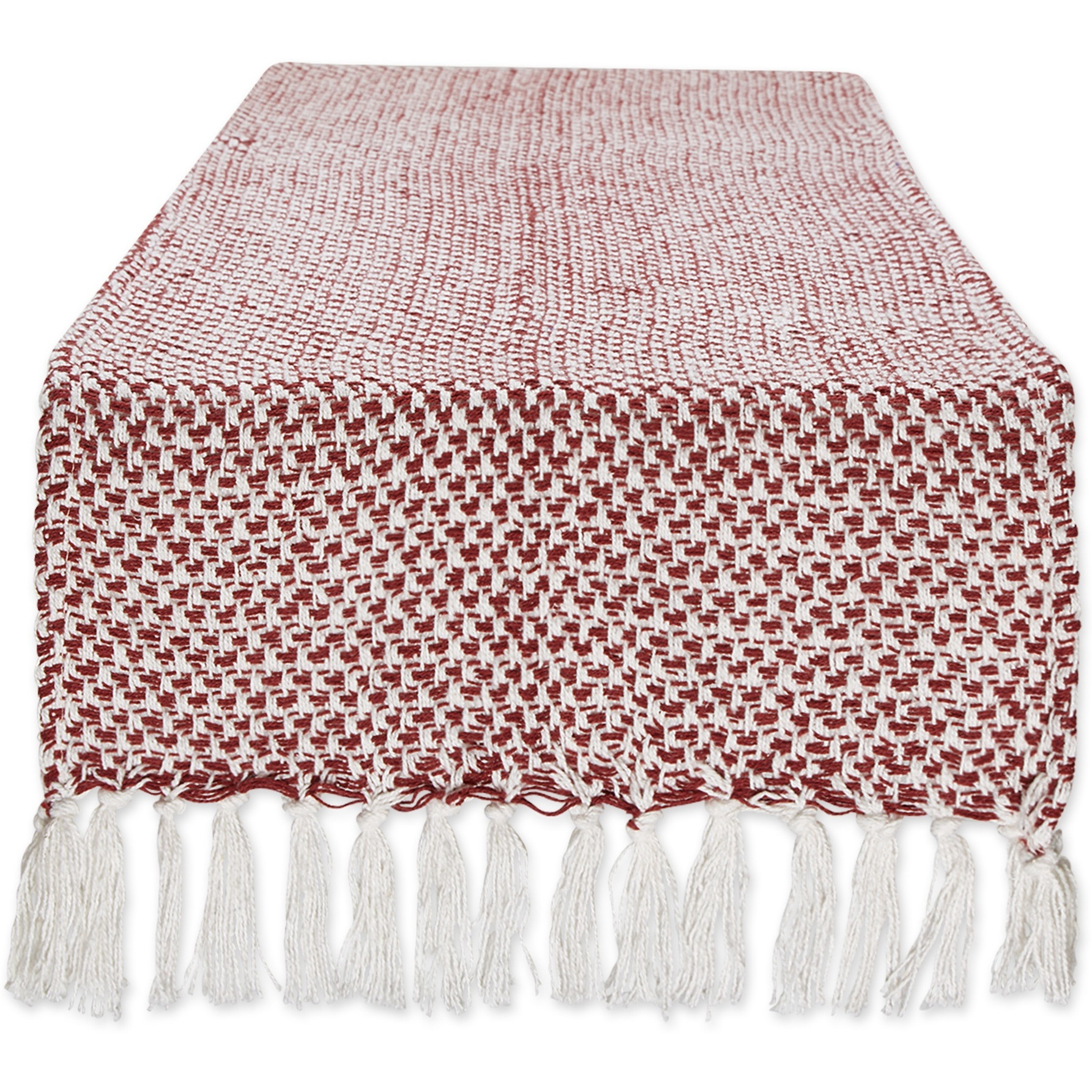 DII Barn Red Woven Table Runner 15x108