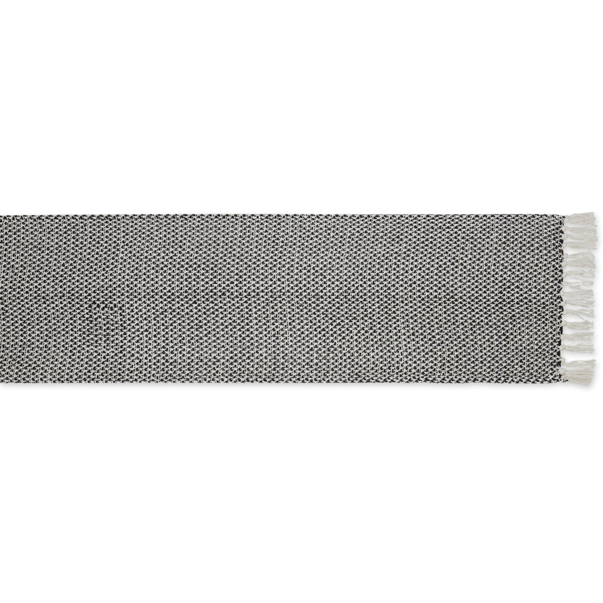 DII Black Woven Table Runner 15x72