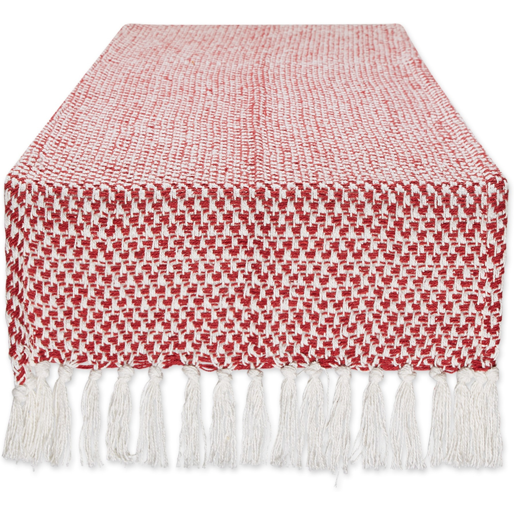 DII Tango Red Woven Table Runner 15x72