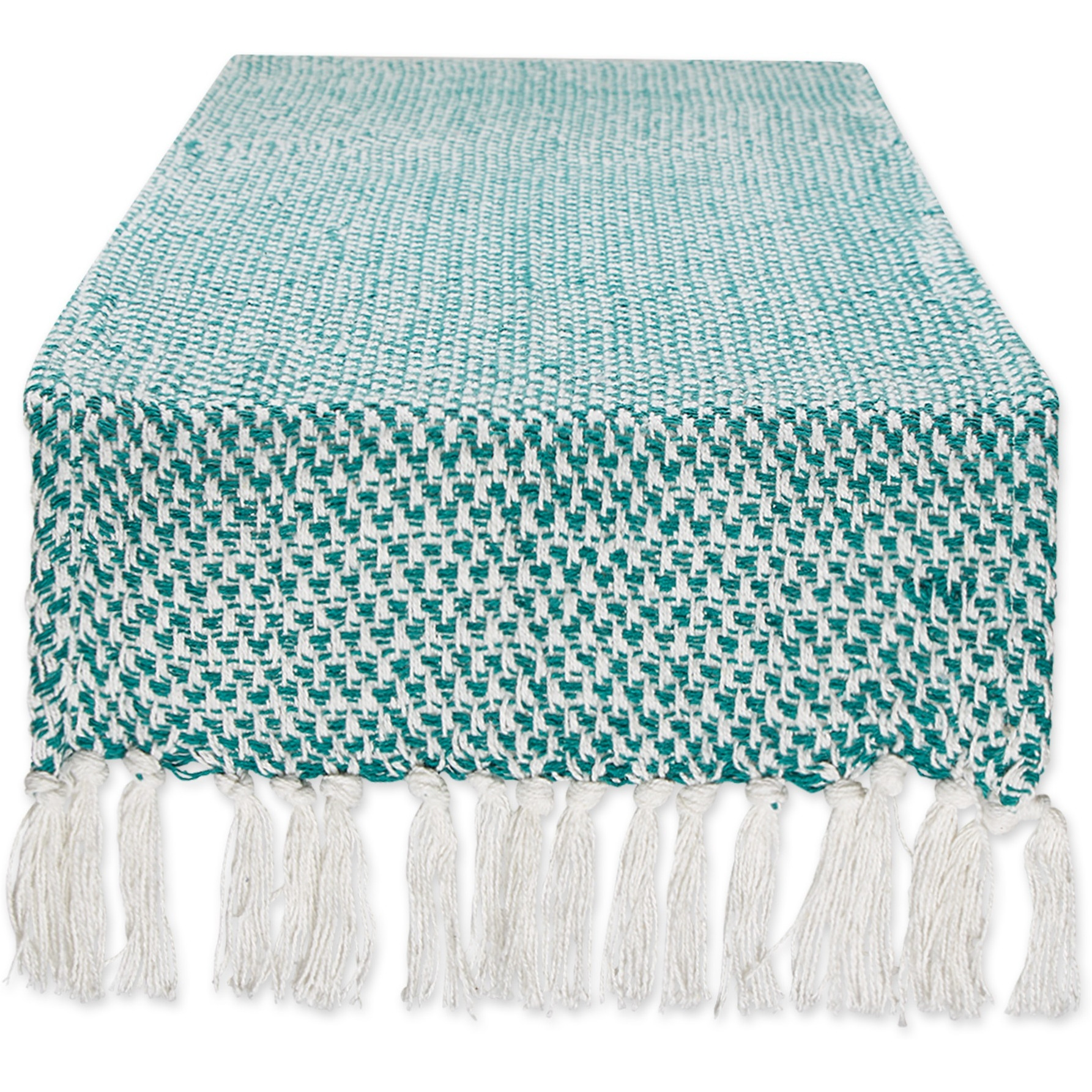 DII Teal Woven Table Runner 15x72