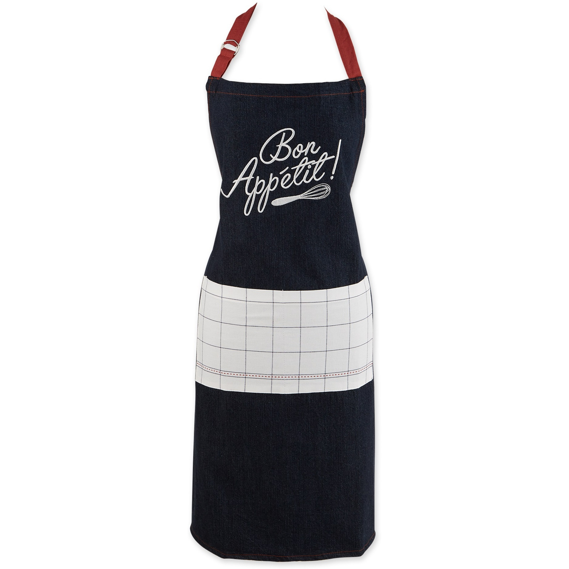 DII Bon Appetit Denim Embroidered Apron