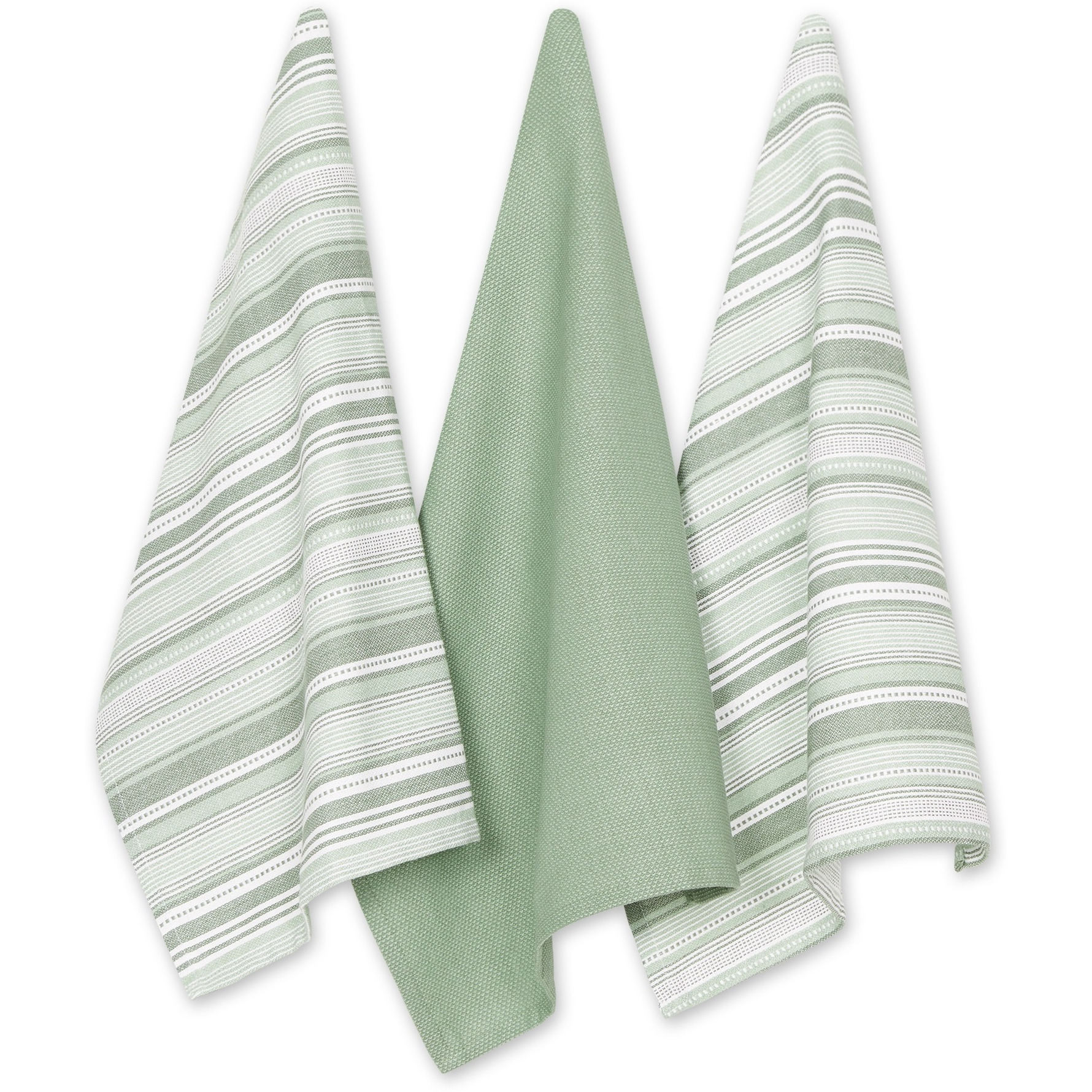 DII Artichoke Green Urban Stripe Dishtowel (Set of 3)