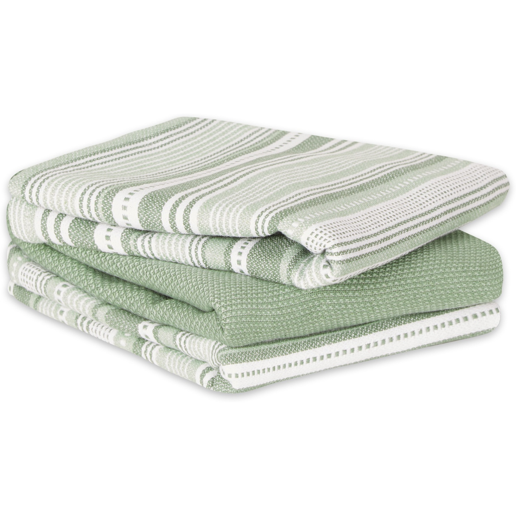 DII Artichoke Green Urban Stripe Dishtowel (Set of 3)