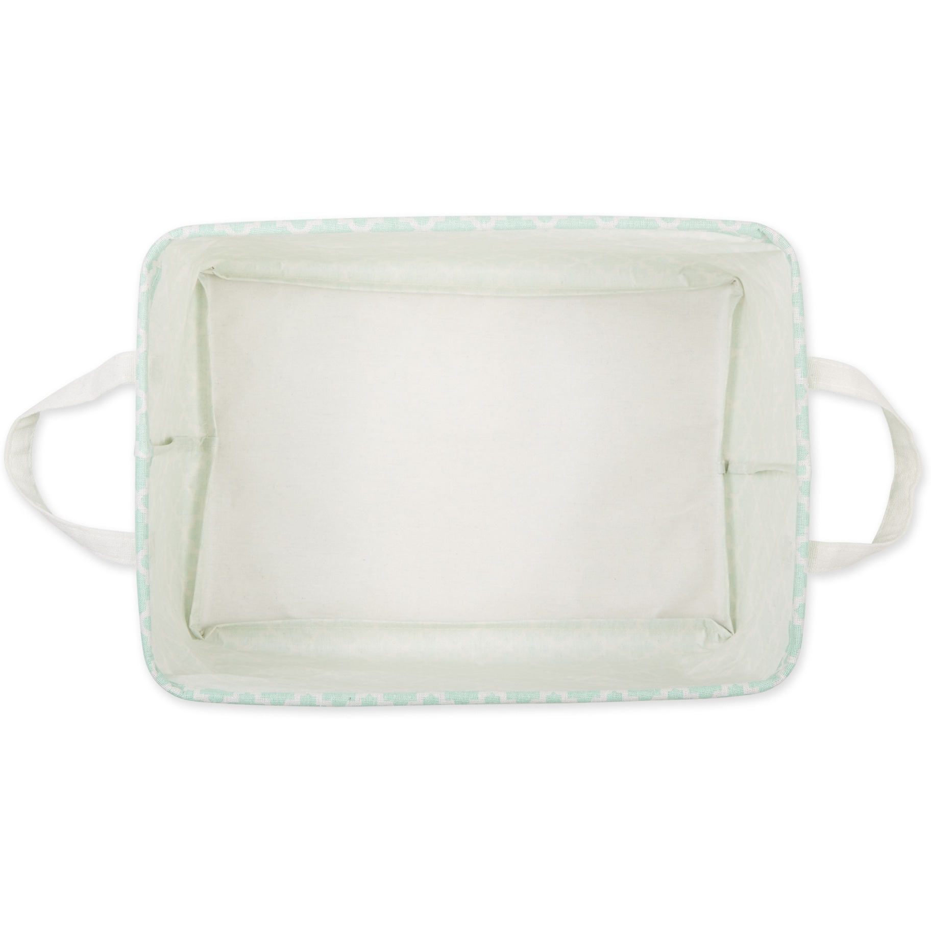 DII PE-Coated Cotton Polyester Laundry Bin Lattice Aqua Rectangle Extra Large 12.5x17.5x10.5 (Set of 2)